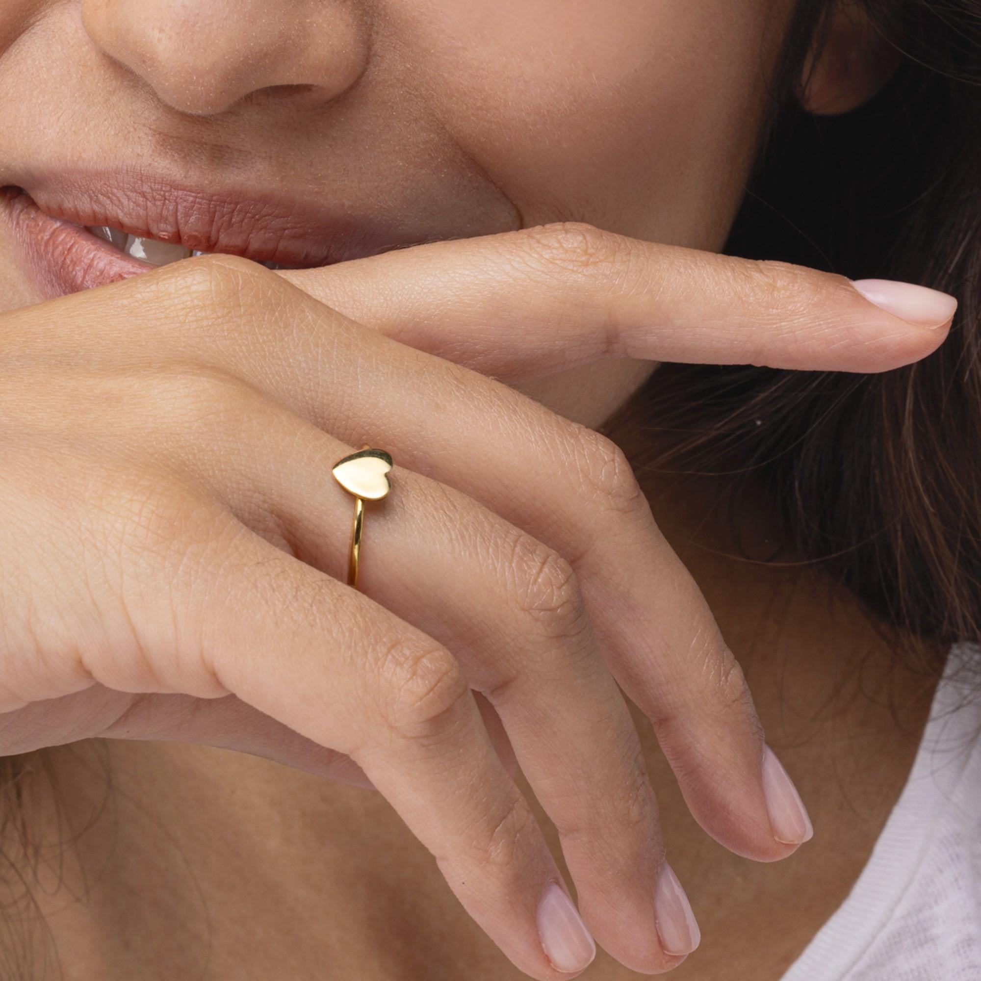 Alex Jona, bague cœur en or jaune 18 carats en vente 4