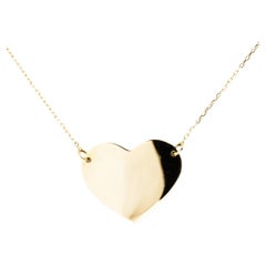 Alex Jona 18 Karat Yellow Gold Heart Slab Necklace