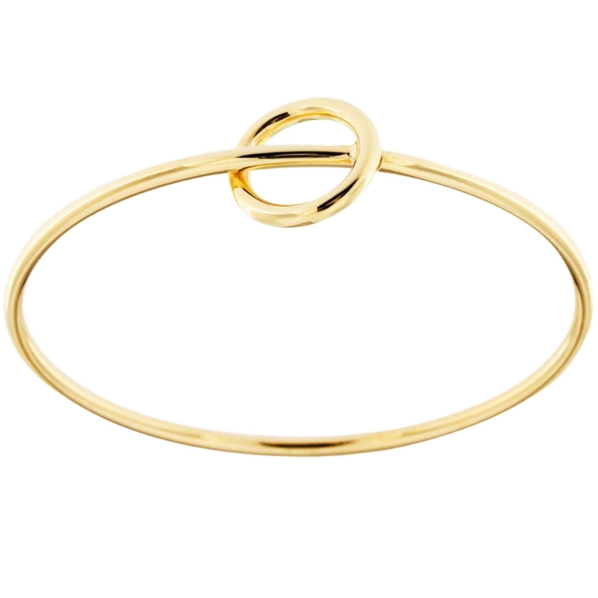 Alex Jona 18 Karat Yellow Gold Hoop Bangle Bracelet For Sale