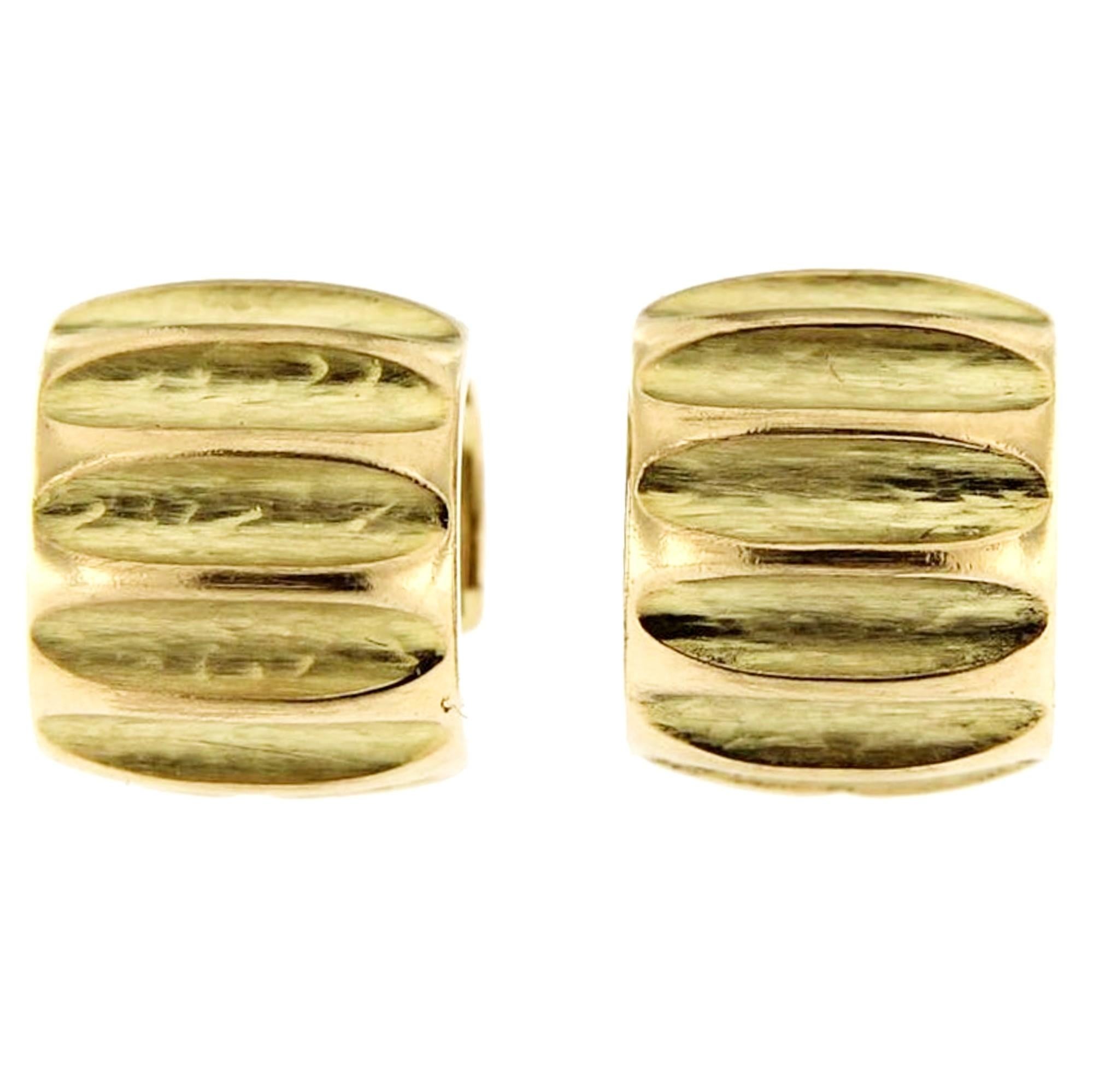 Alex Jona 18 Karat Yellow Gold Hoop Earrings