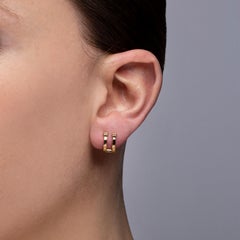 Alex Jona 18 Karat Yellow Gold Horseshoe Nail Stud Earrings