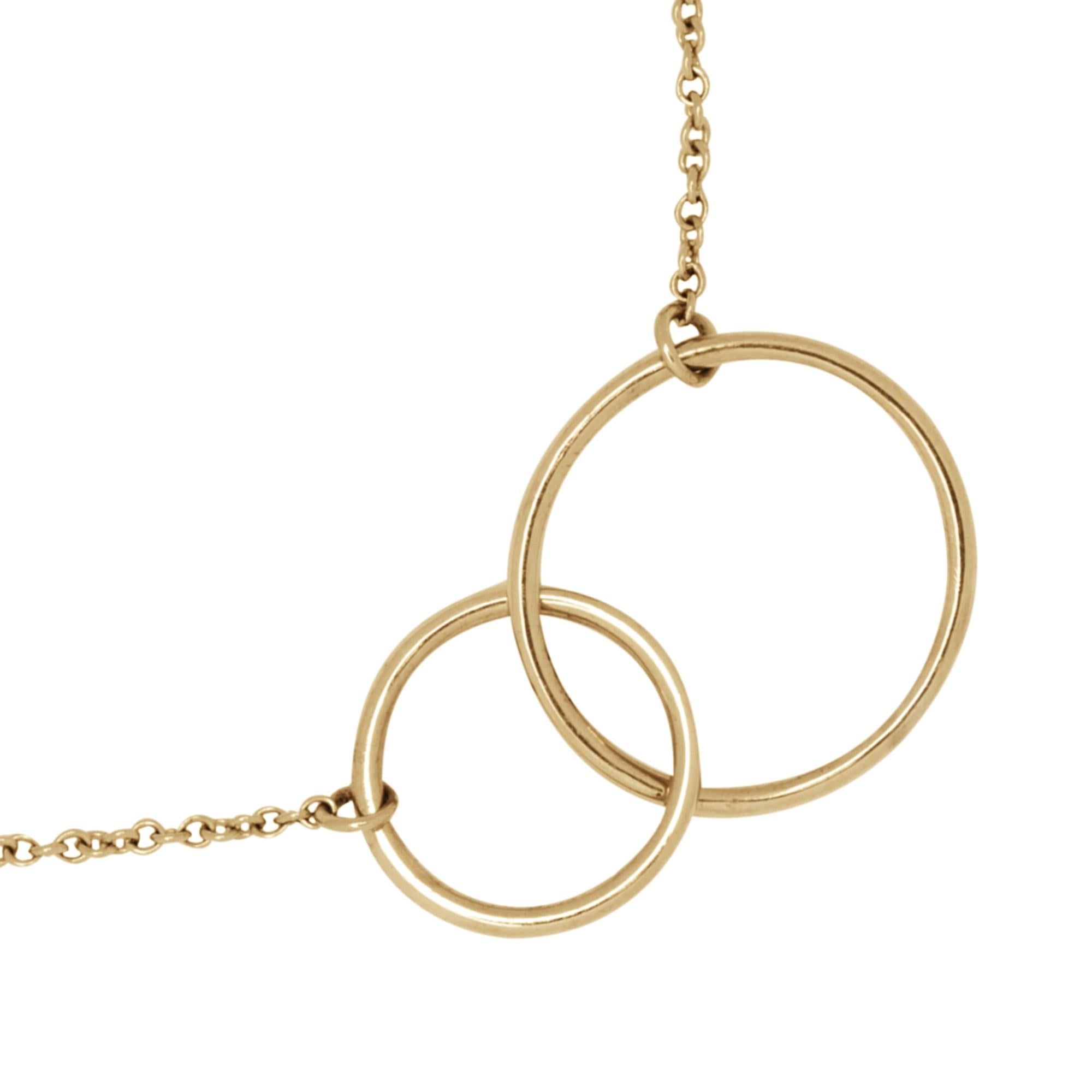 Women's Alex Jona 18 Karat Yellow Gold Interlocking Hoop Chain Bracelet For Sale