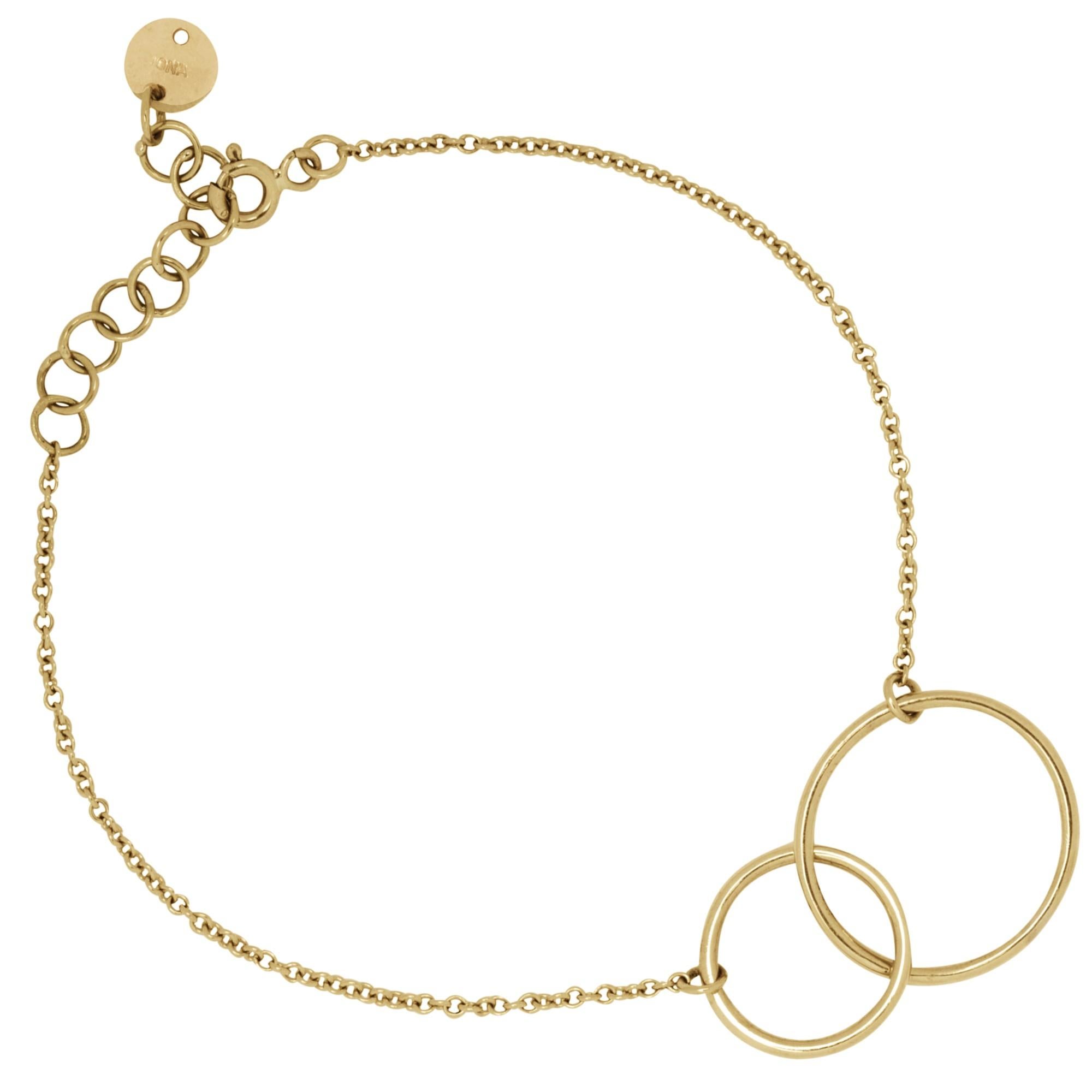 Alex Jona 18 Karat Yellow Gold Interlocking Hoop Chain Bracelet For Sale