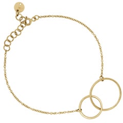 Used Alex Jona 18 Karat Yellow Gold Interlocking Hoop Chain Bracelet