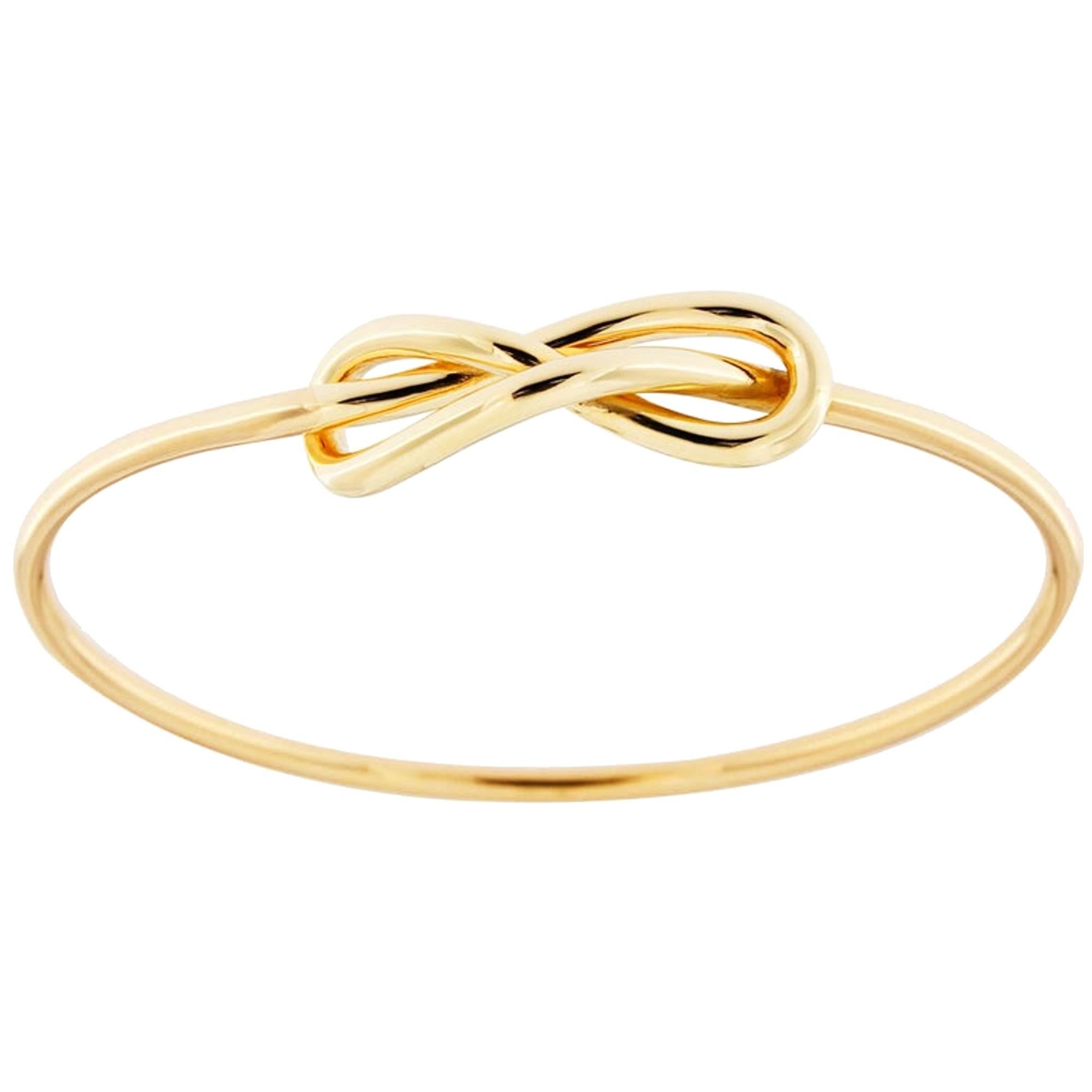 Alex Jona 18 Karat Yellow Gold Knot Bangle Bracelet For Sale
