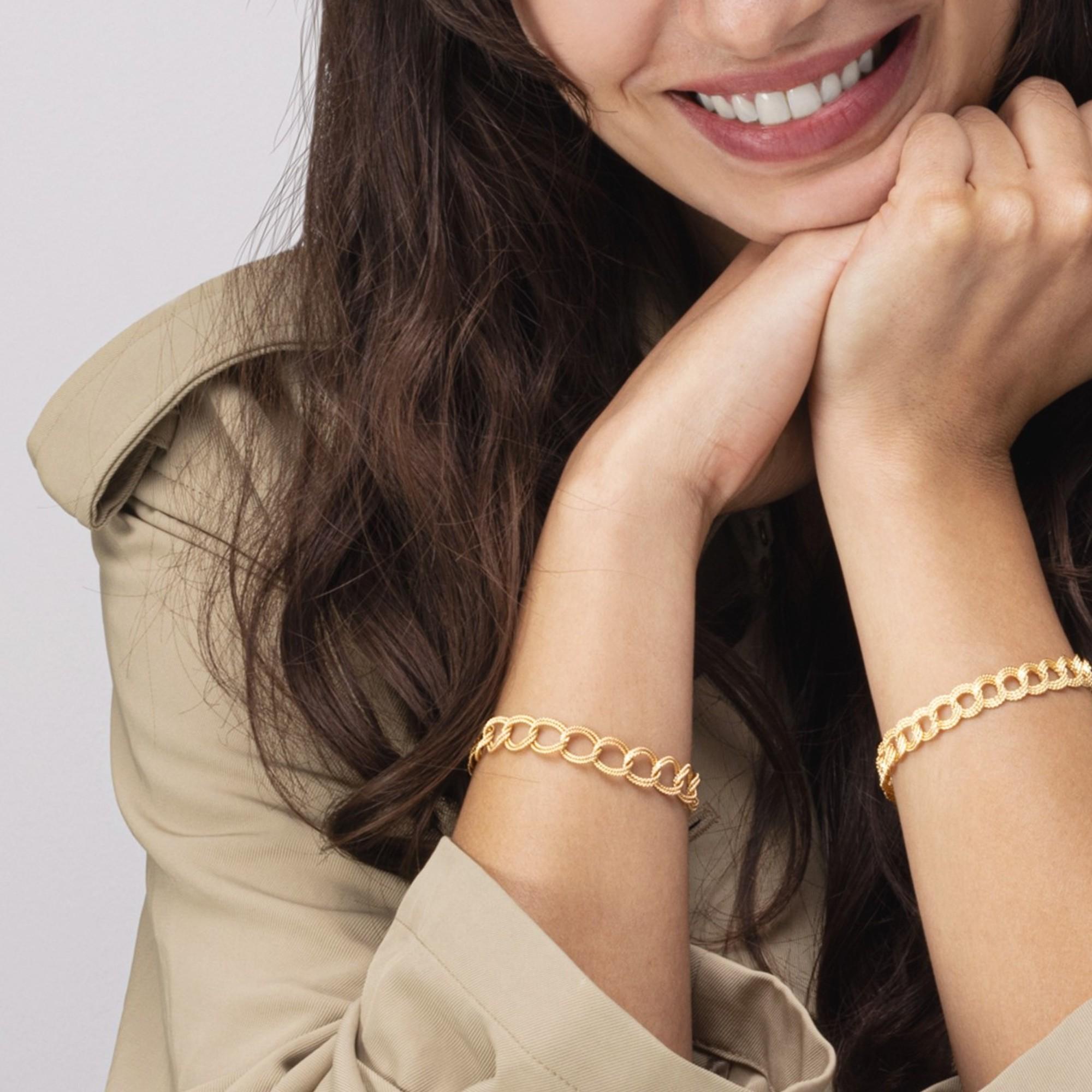 Women's Alex Jona 18 Karat Yellow Gold Link Bracelet For Sale