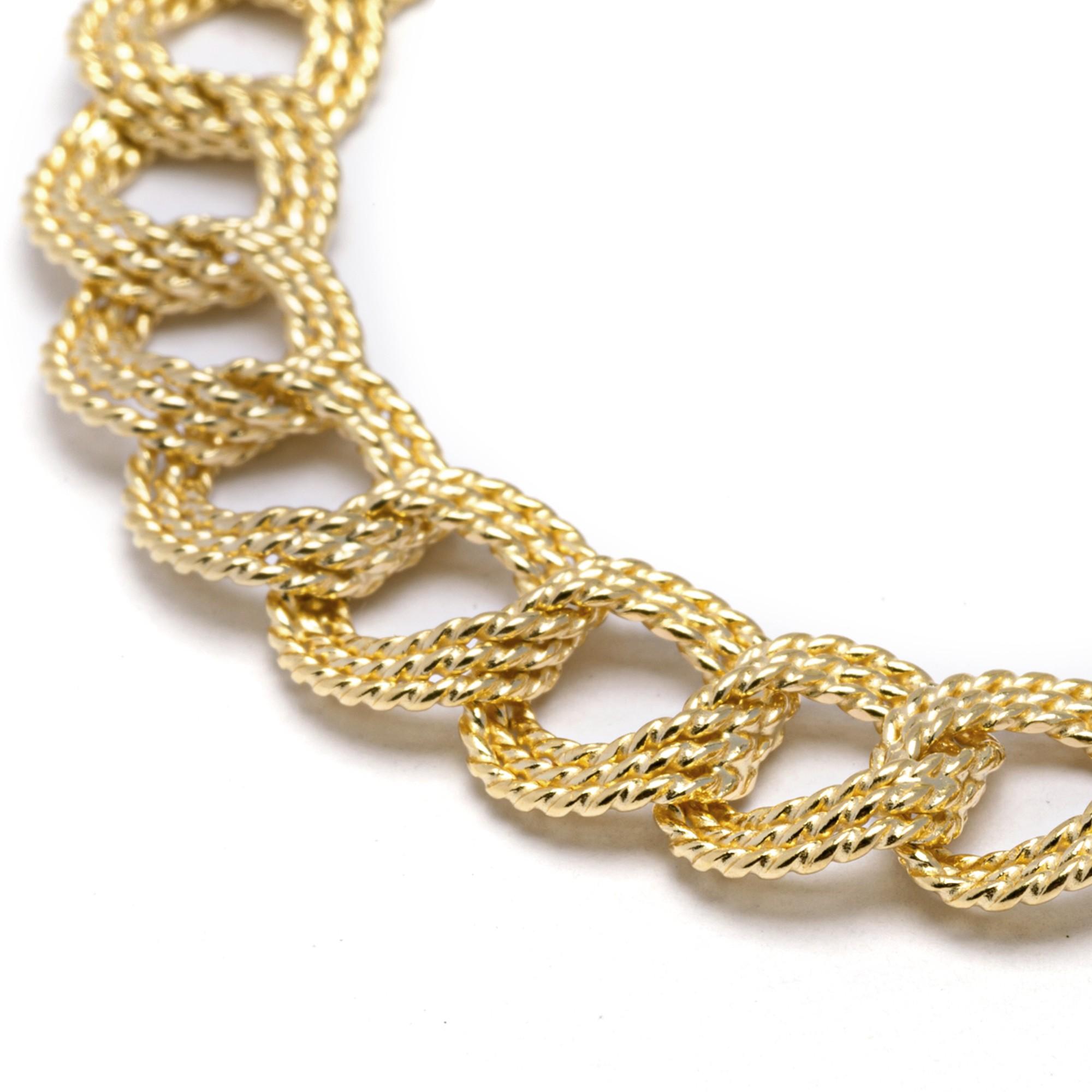 Alex Jona 18 Karat Yellow Gold Link Bracelet In New Condition For Sale In Torino, IT