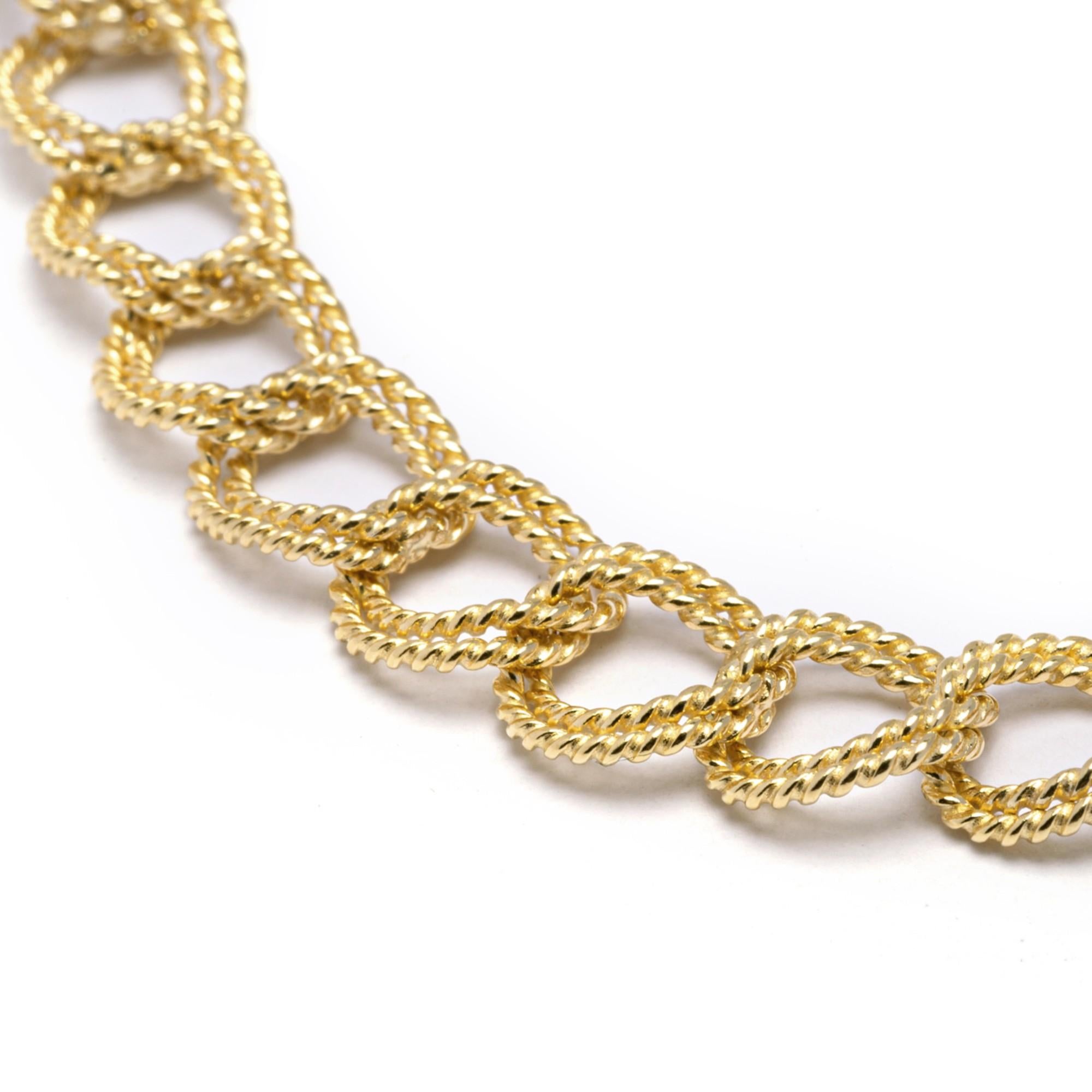Alex Jona 18 Karat Yellow Gold Link Bracelet For Sale 1