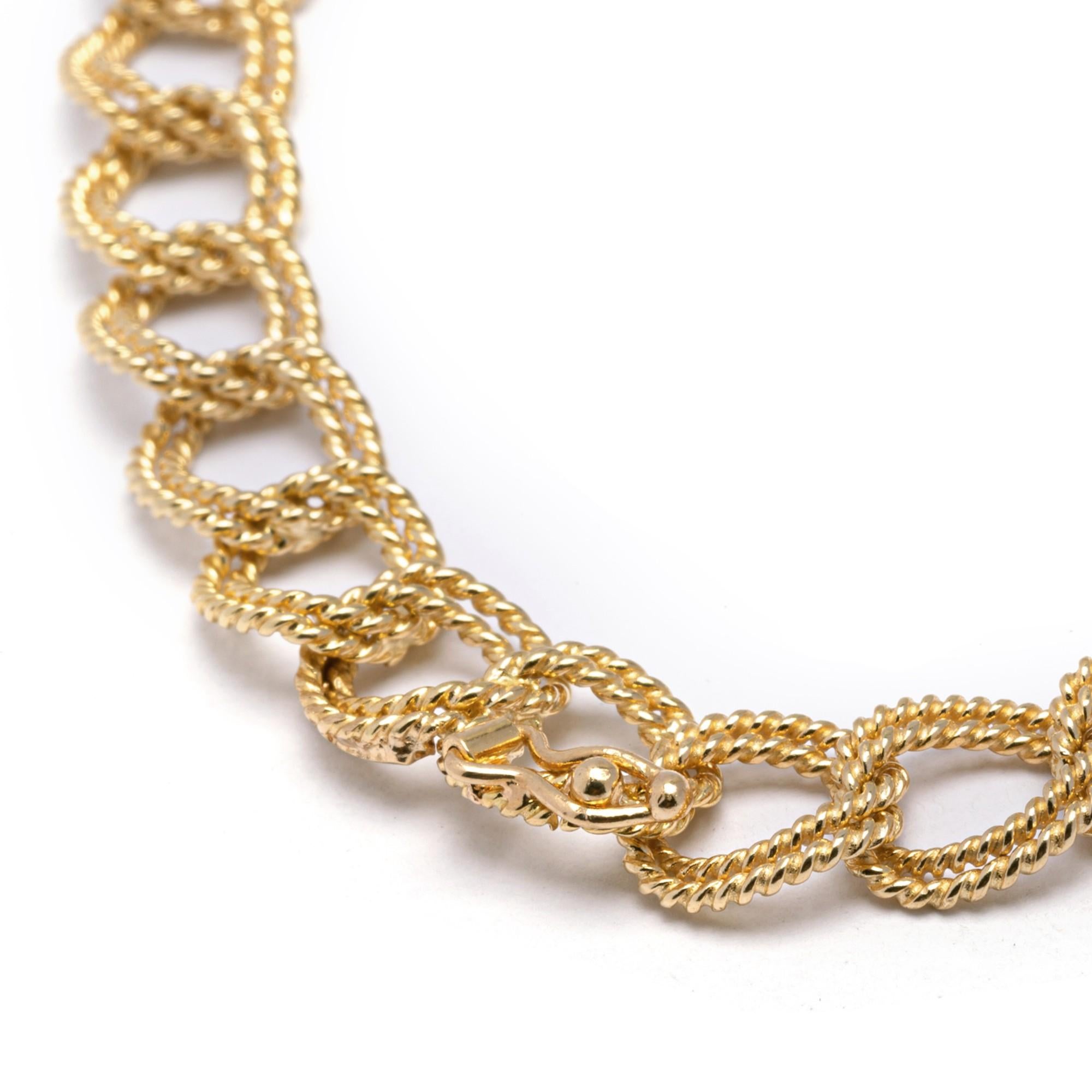 Alex Jona 18 Karat Yellow Gold Link Bracelet For Sale 3