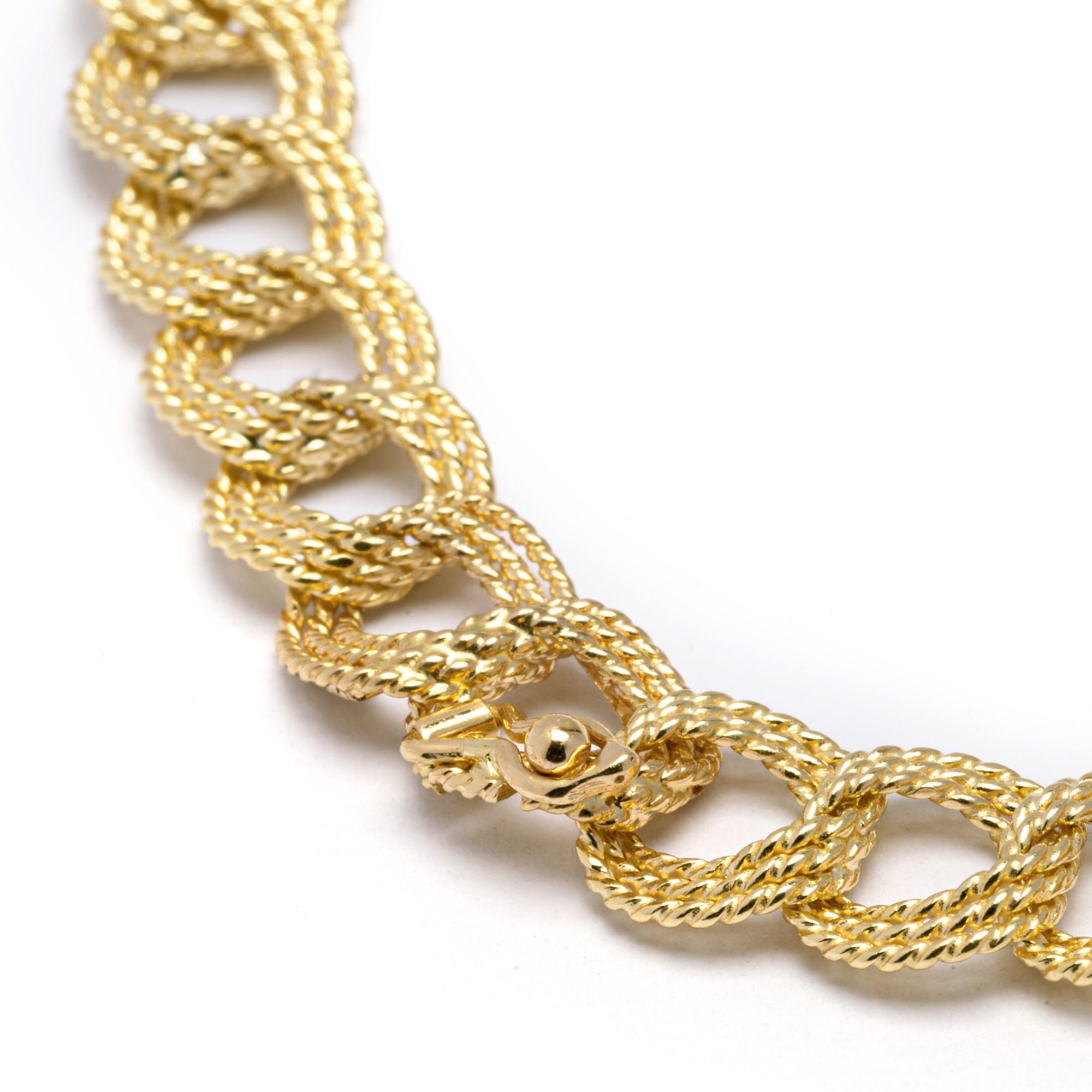 Alex Jona 18 Karat Yellow Gold Link Bracelet For Sale 2