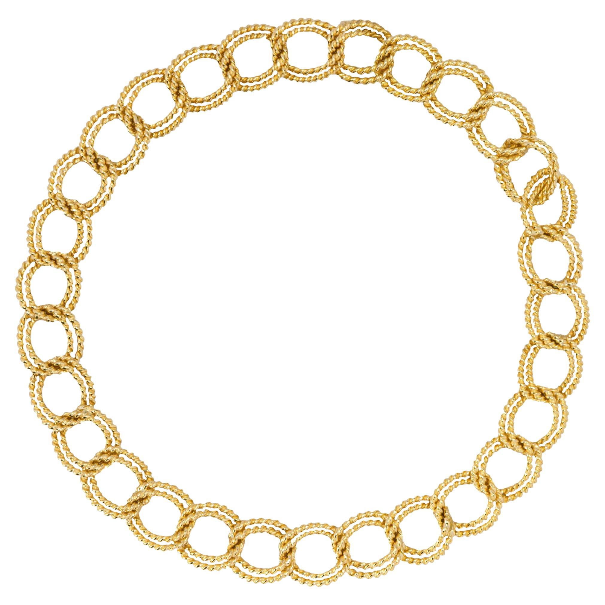 Alex Jona 18 Karat Yellow Gold Link Bracelet For Sale