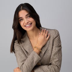 Alex Jona Pulsera de cadena de eslabones de oro amarillo de 18 quilates