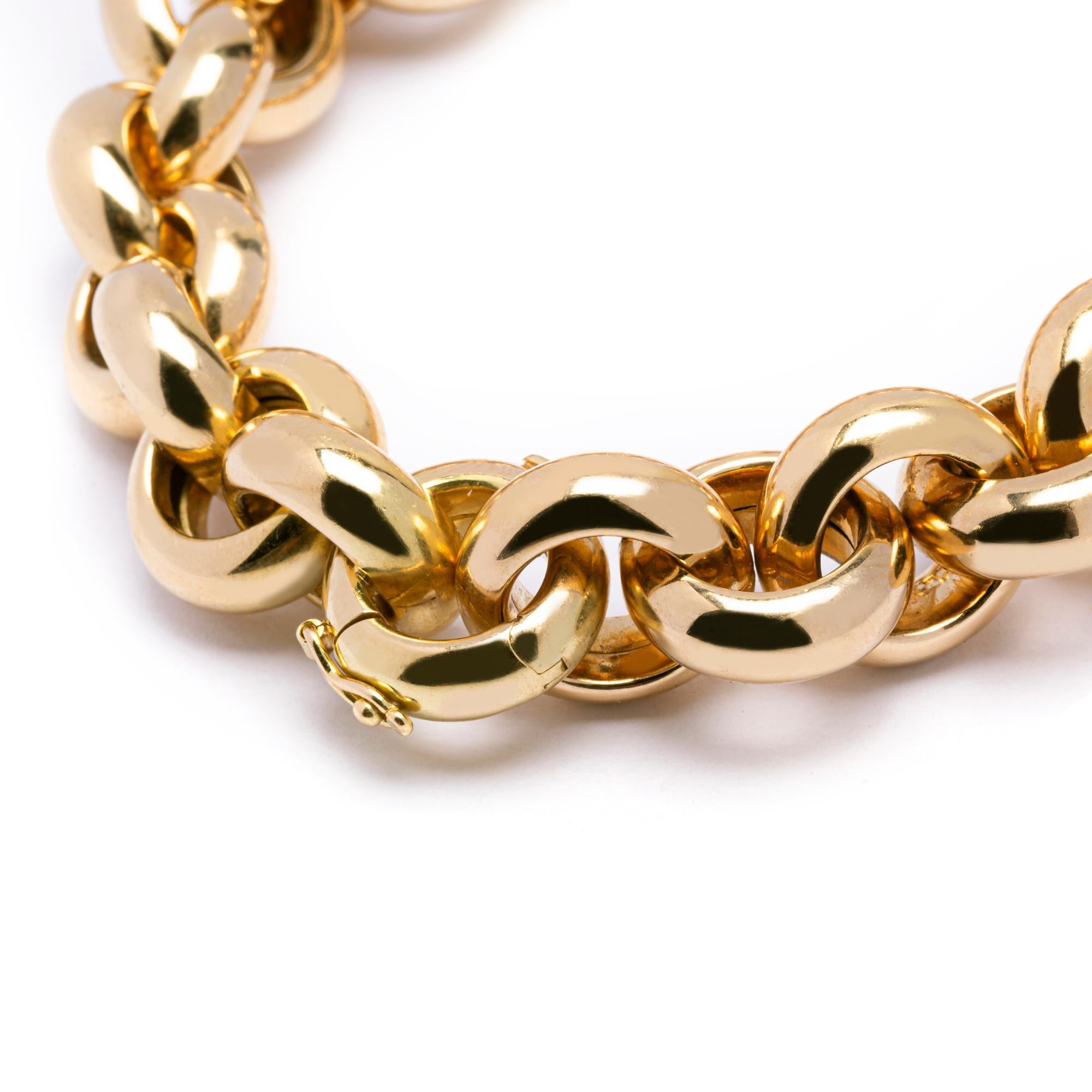 Contemporary Alex Jona 18 Karat Yellow Gold Link Chain Bracelet