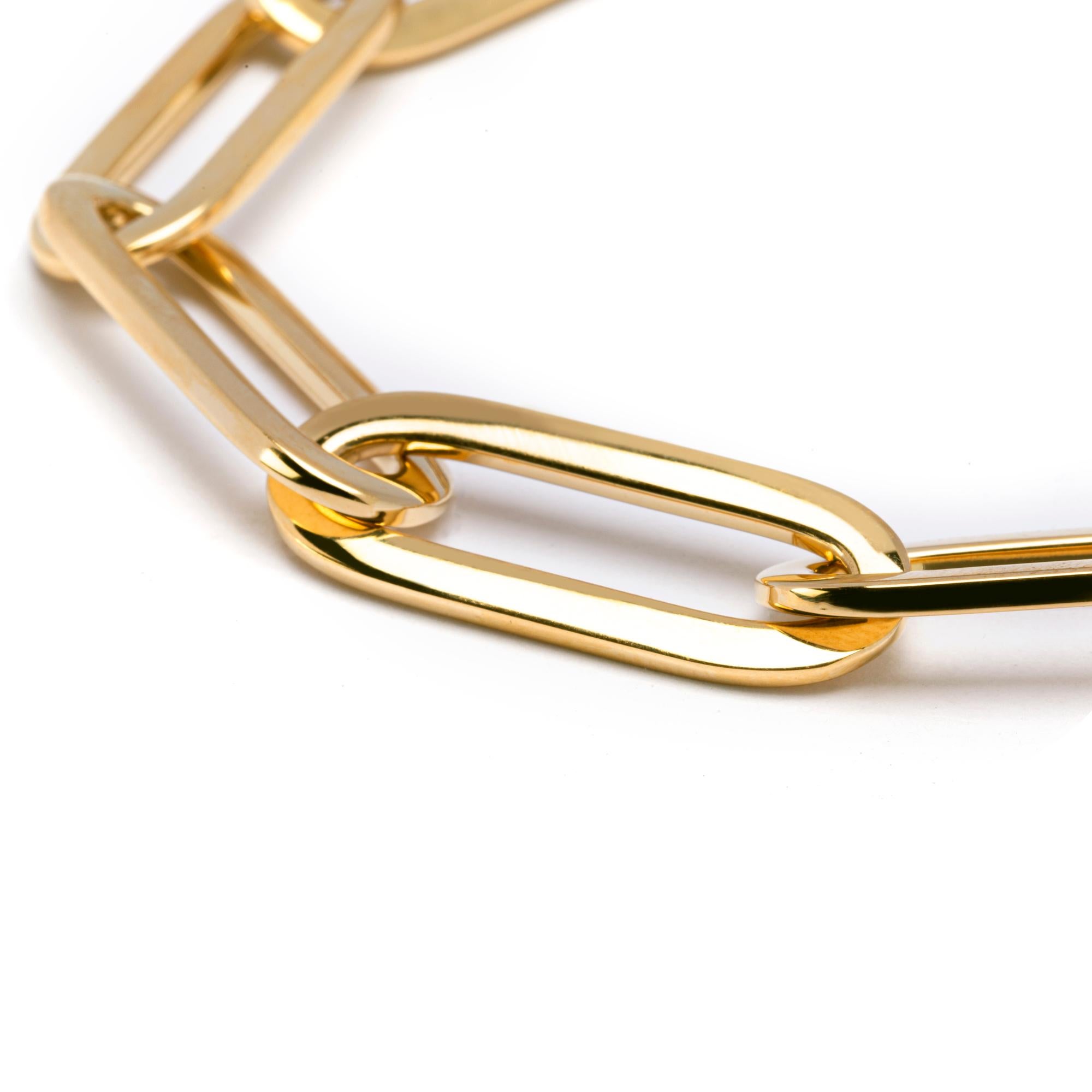 Alex Jona 18 Karat Yellow Gold Link Chain Bracelet In New Condition In Torino, IT