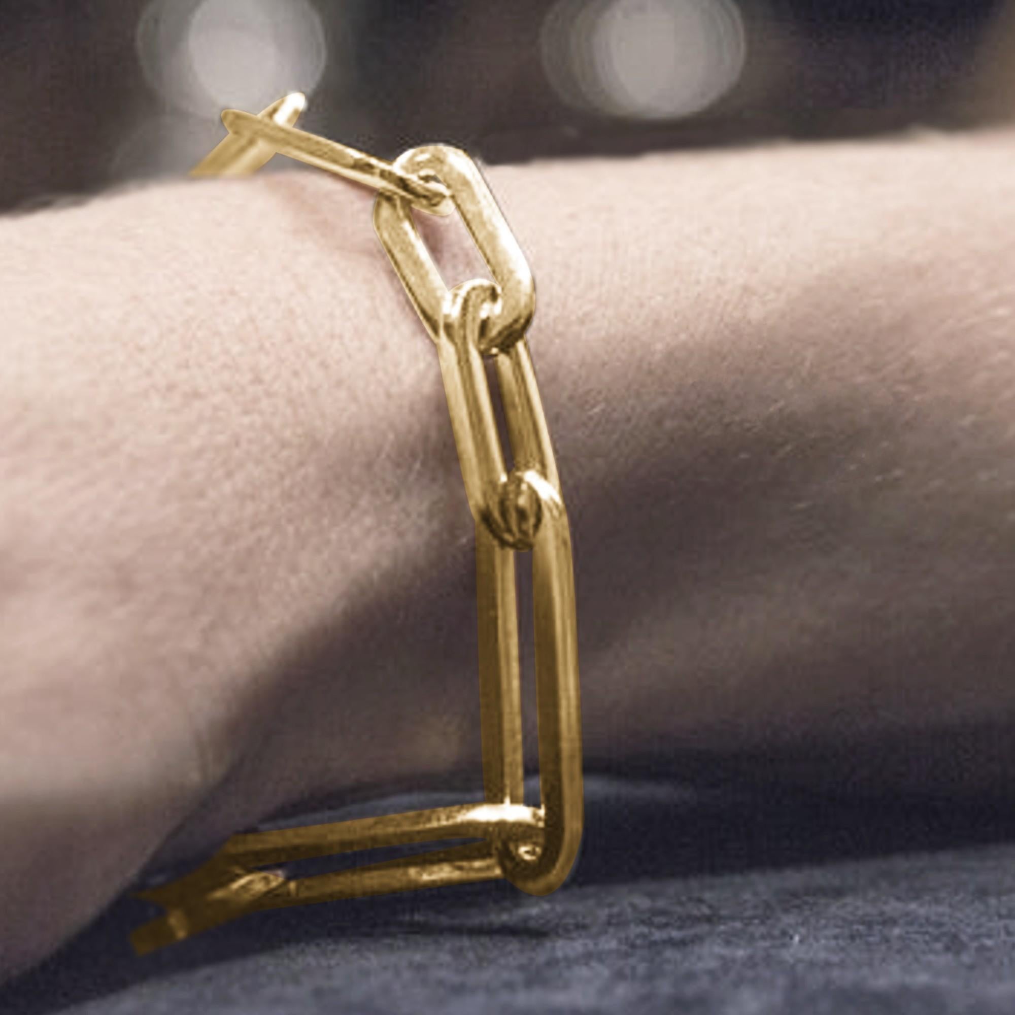 18 Karat Gelbgold Gliederkette-Armband von Alex Jona im Angebot 1