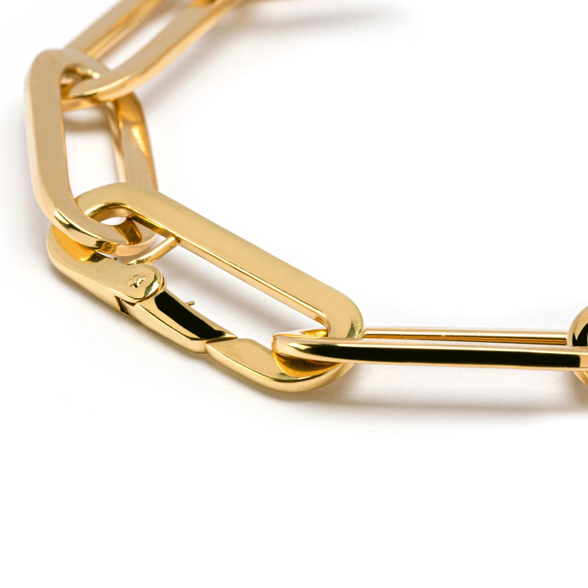 Alex Jona 18 Karat Yellow Gold Link Chain Bracelet For Sale 2