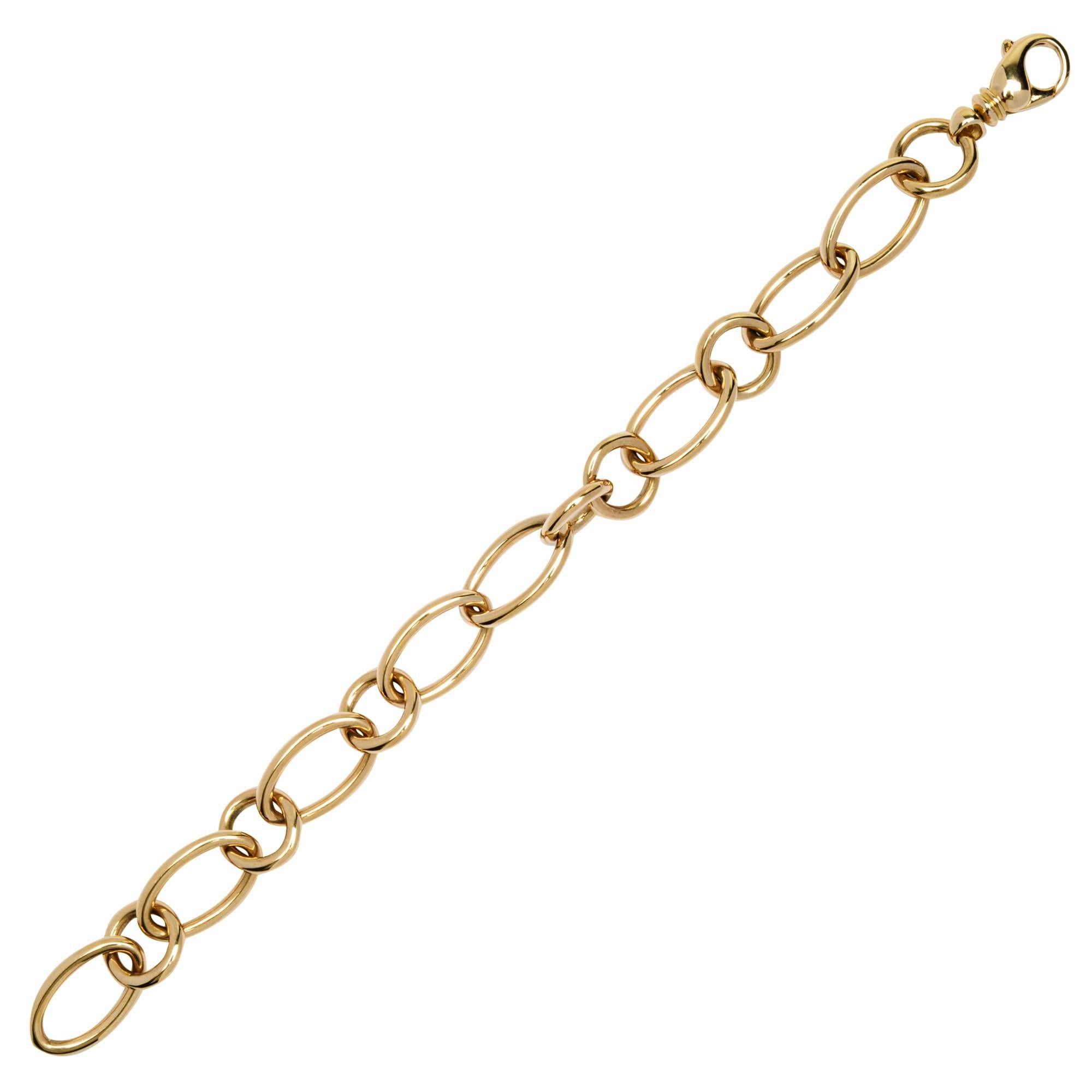 Alex Jona 18 Karat Yellow Gold Link Chain Bracelet For Sale 1