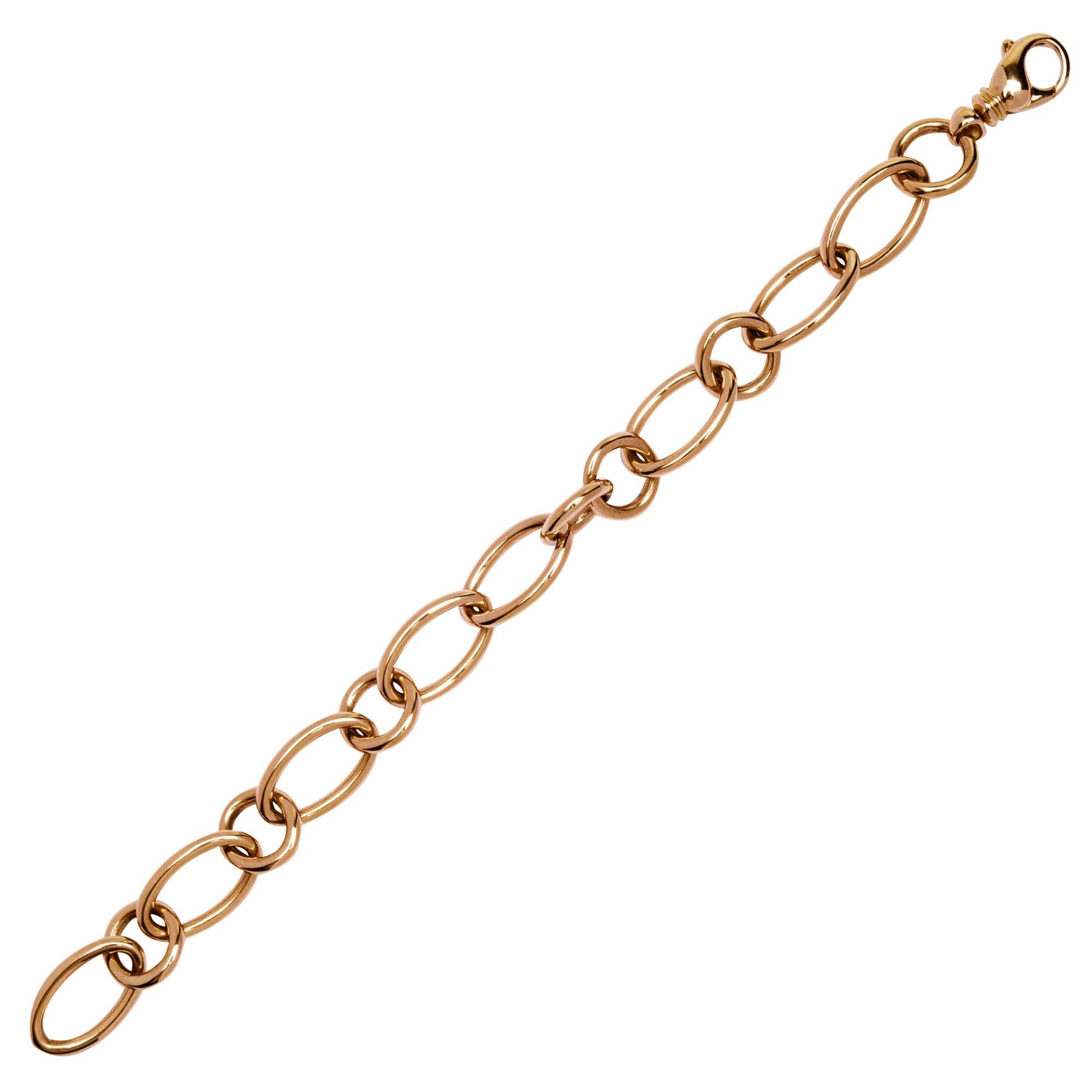Alex Jona 18 Karat Rose Gold Link Chain Bracelet For Sale 2