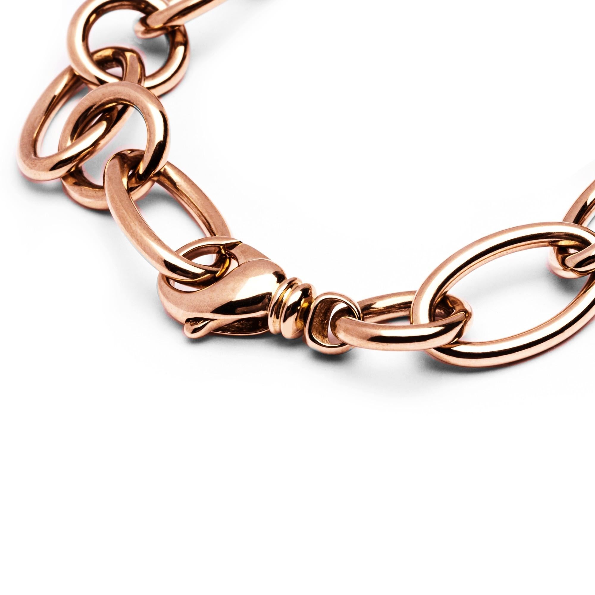 Alex Jona 18 Karat Rose Gold Link Chain Bracelet For Sale 4