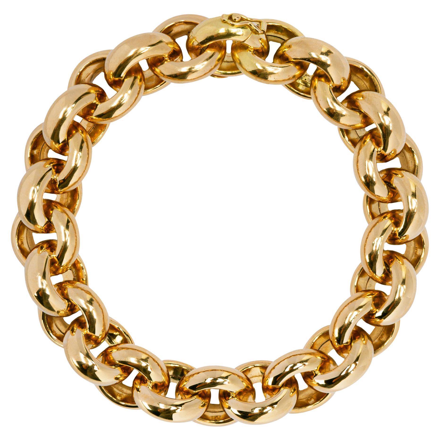 Alex Jona 18 Karat Yellow Gold Link Chain Bracelet