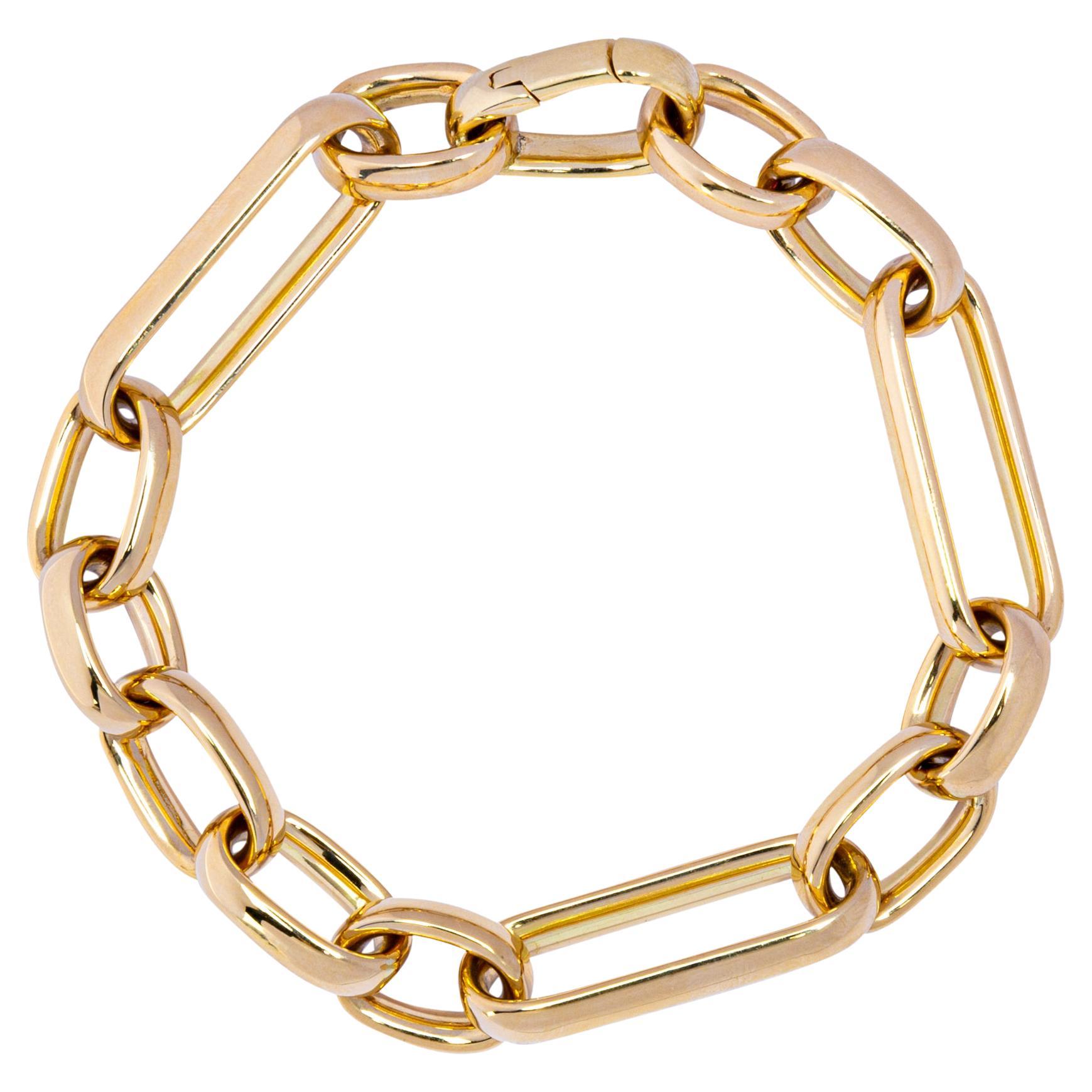Alex Jona 18 Karat Yellow Gold Link Chain Bracelet