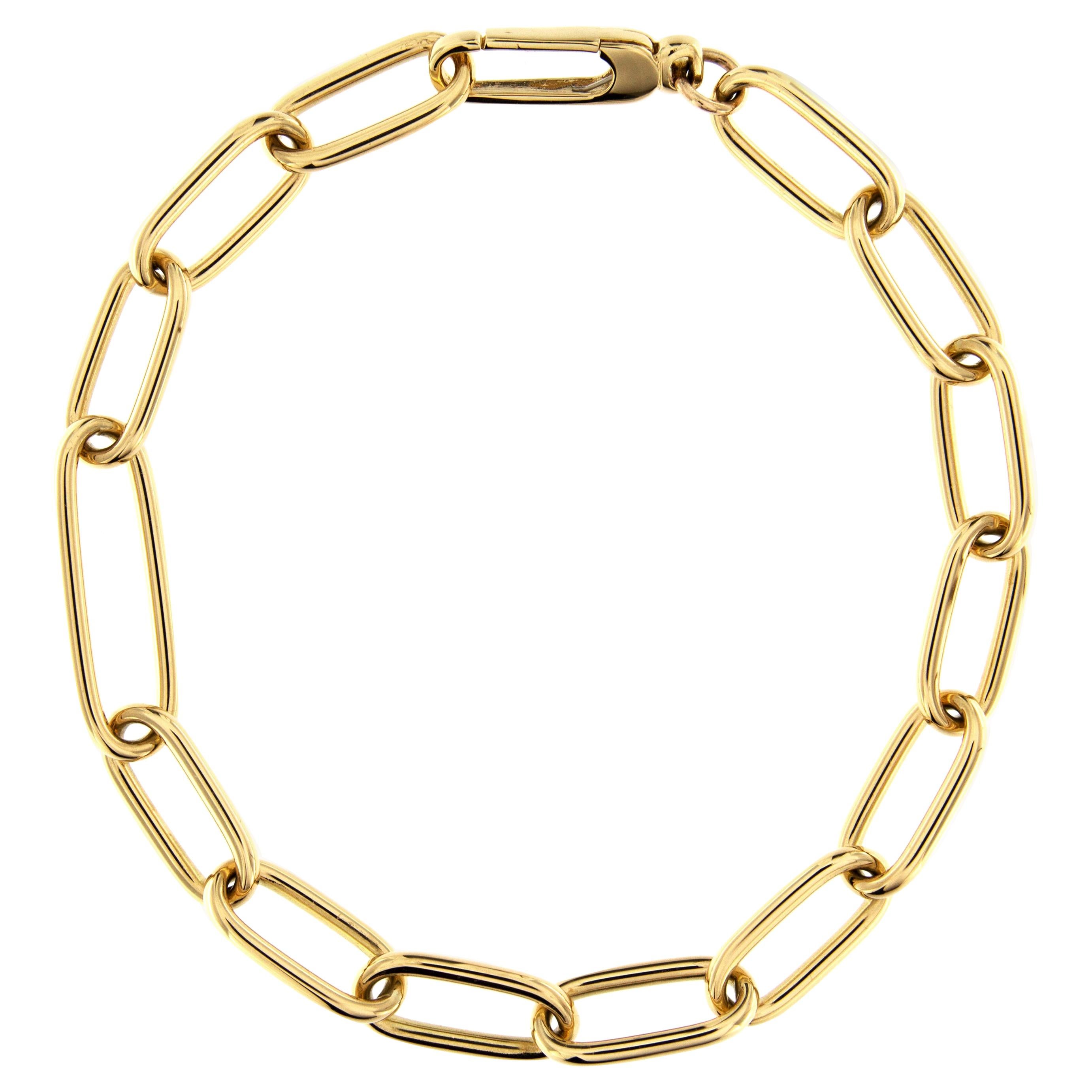 Tiffany and Co. Tiffany "T" Chain Link Bracelet 18 Karat Yellow Gold at