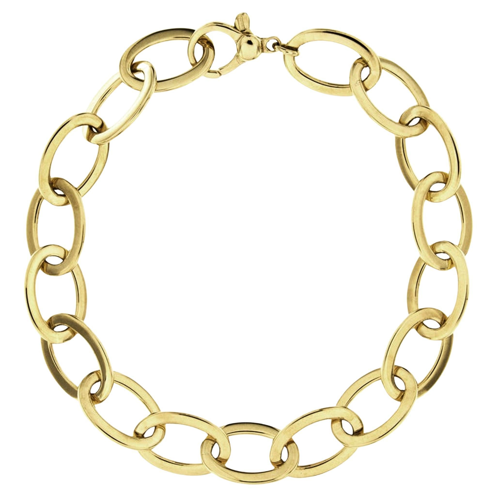 18 Karat Gelbgold Gliederkette-Armband von Alex Jona im Angebot