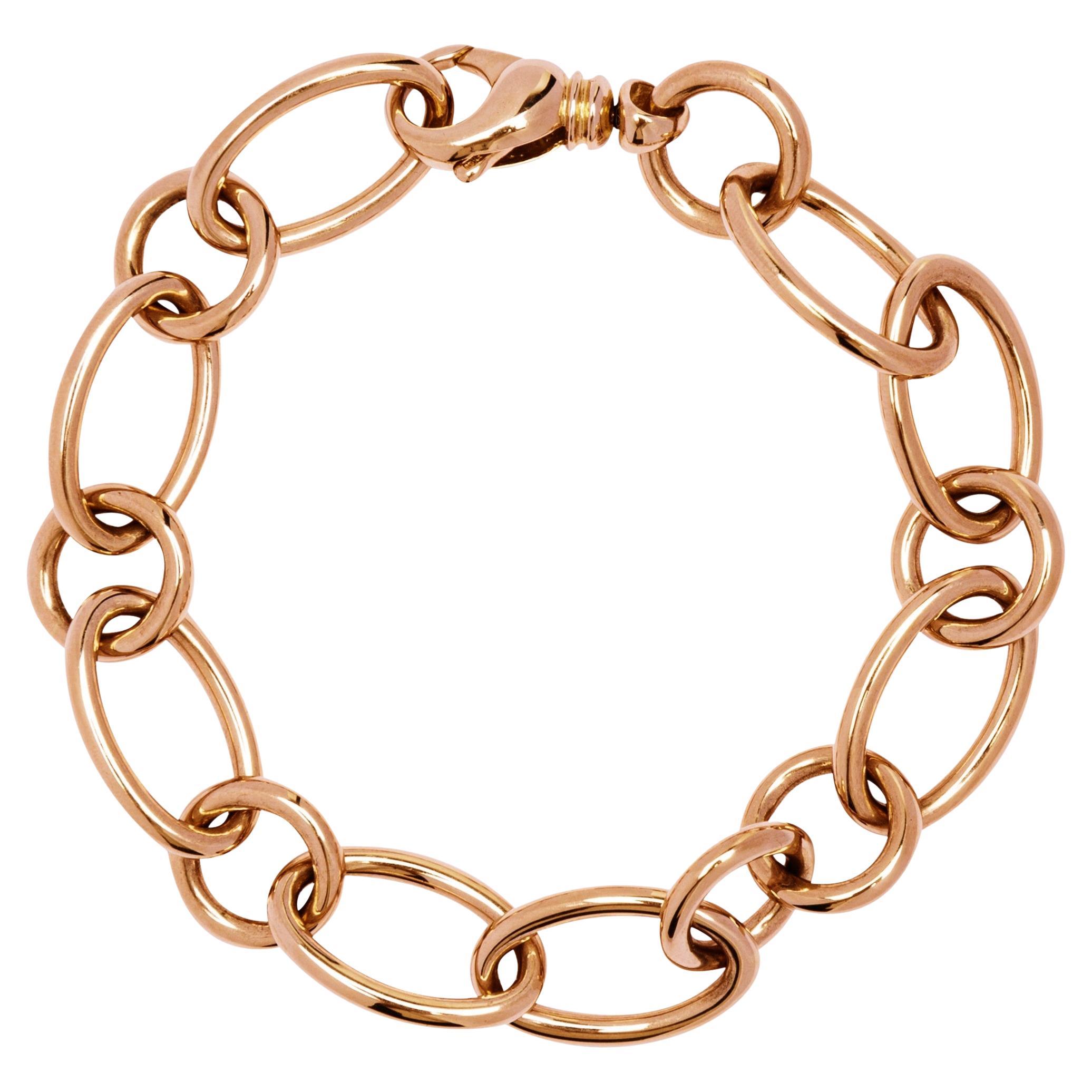 Alex Jona Gliederkette-Armband aus 18 Karat Roségold im Angebot