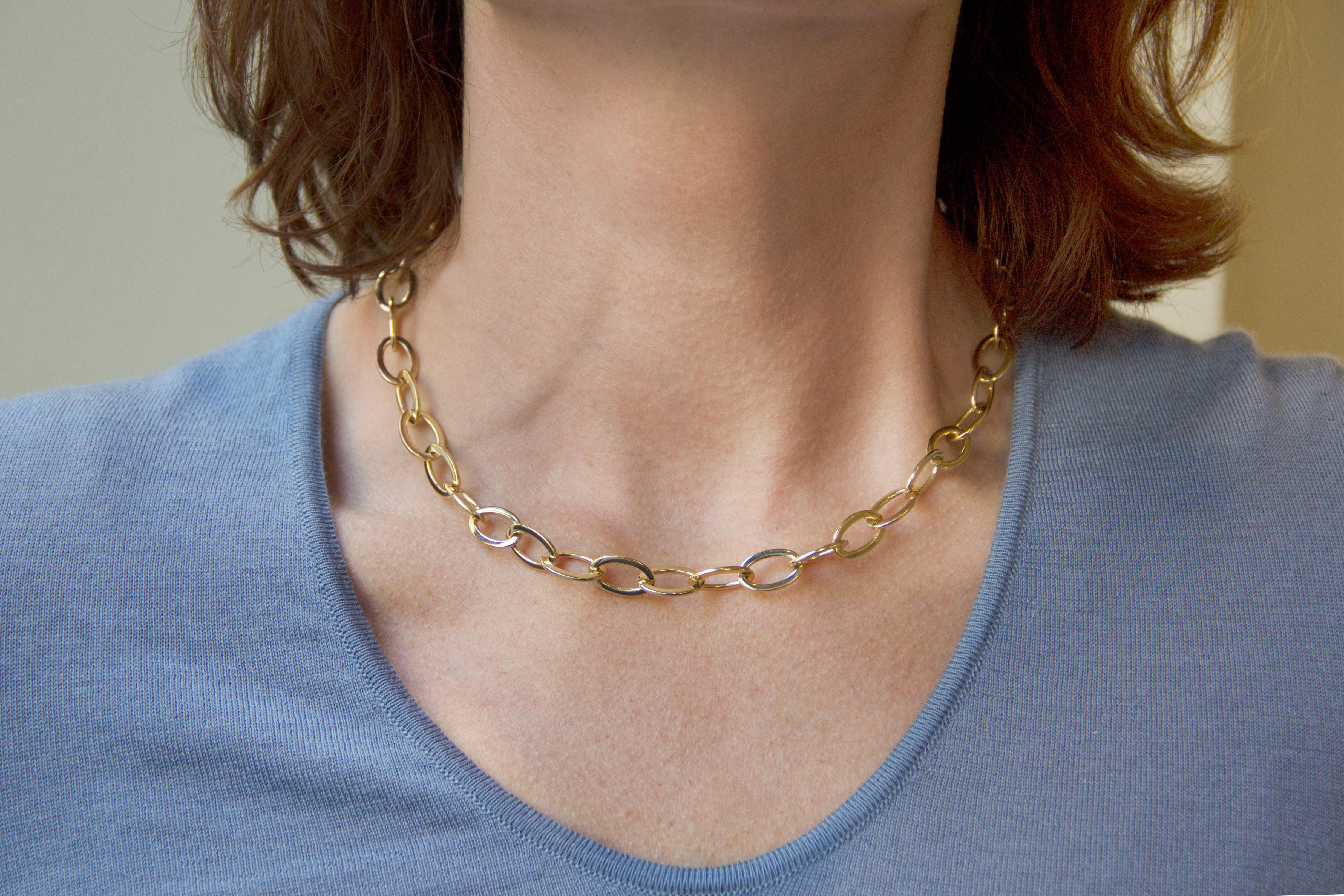Alex Jona 18 Karat Yellow Gold Link Chain Necklace For Sale 1
