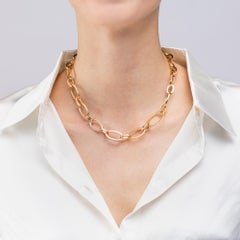 Alex Jona Collar de cadena de eslabones de oro amarillo de 18 quilates