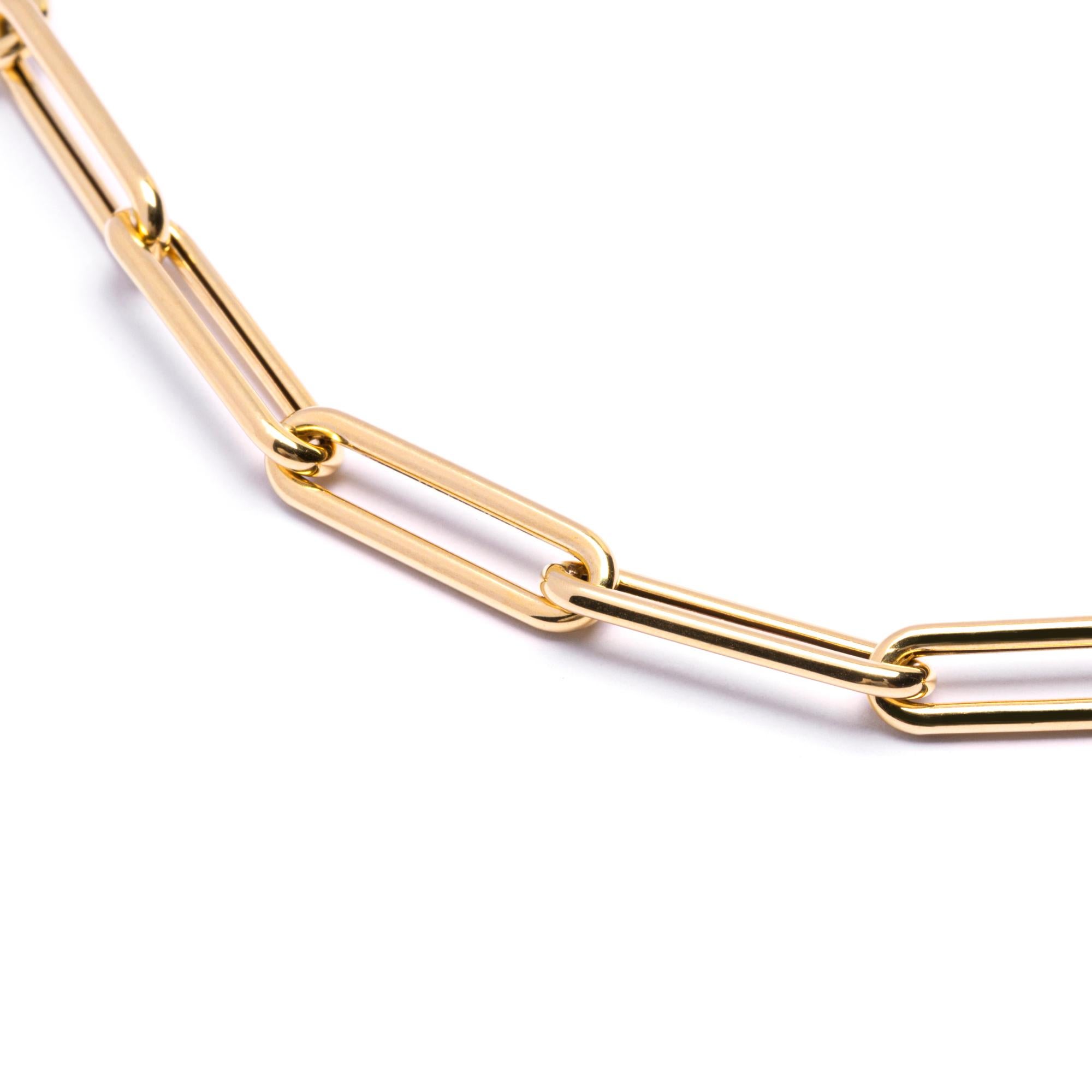 Alex Jona 18 Karat Yellow Gold Link Chain Necklace In New Condition In Torino, IT