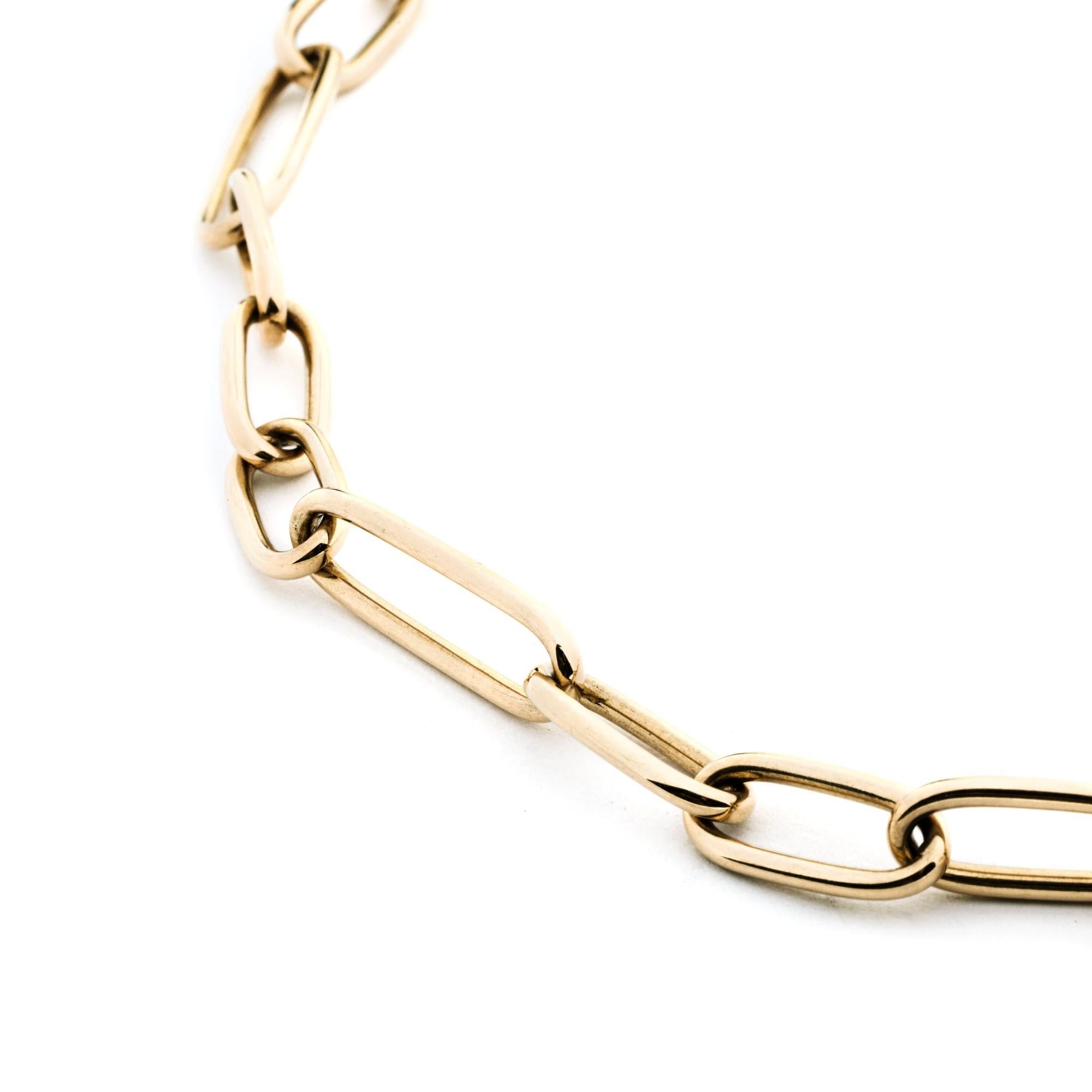 18 Karat Yellow Gold Link Chain Necklace In New Condition For Sale In Torino, IT