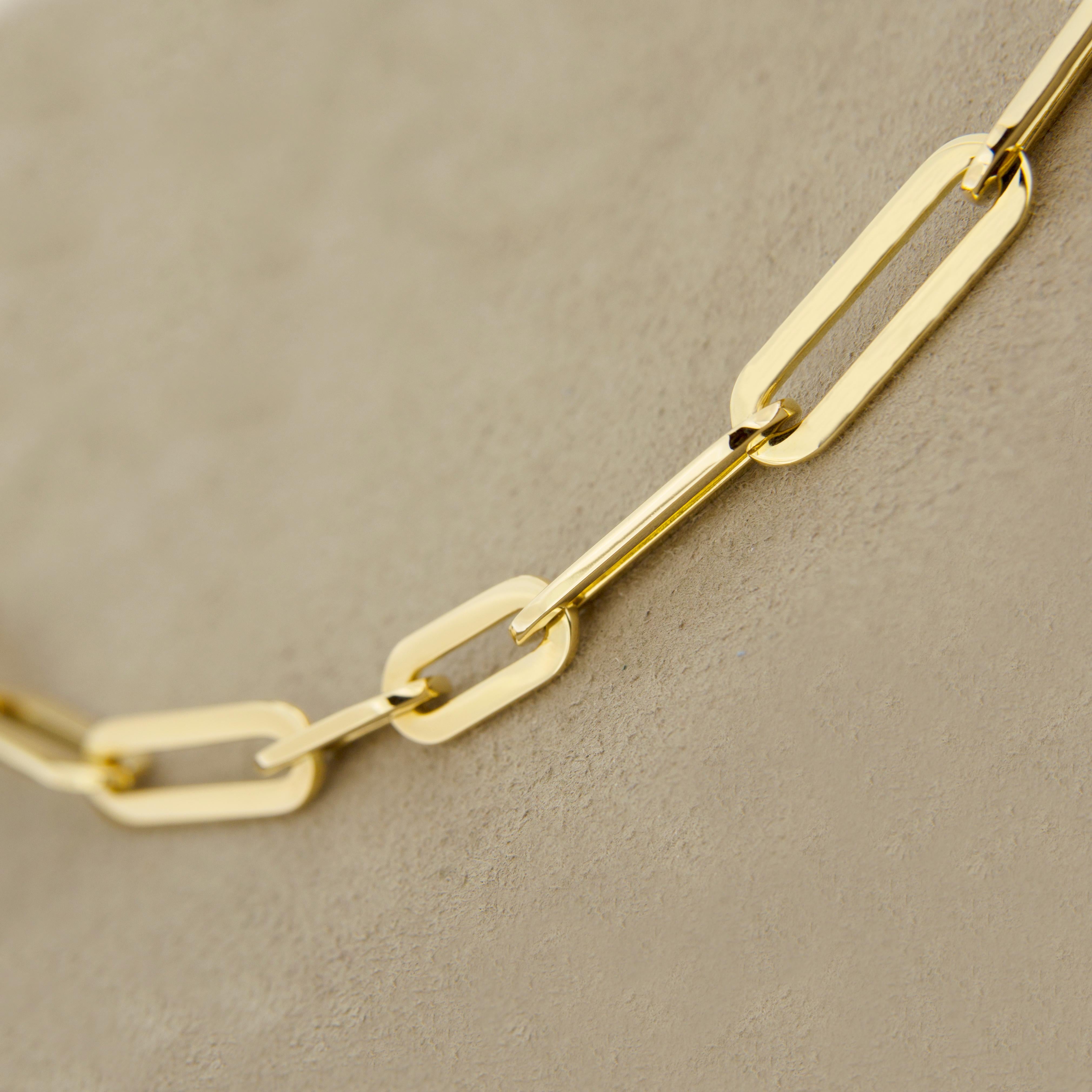 Women's or Men's Alex Jona 18 Karat Yellow Gold Link Chain Necklace