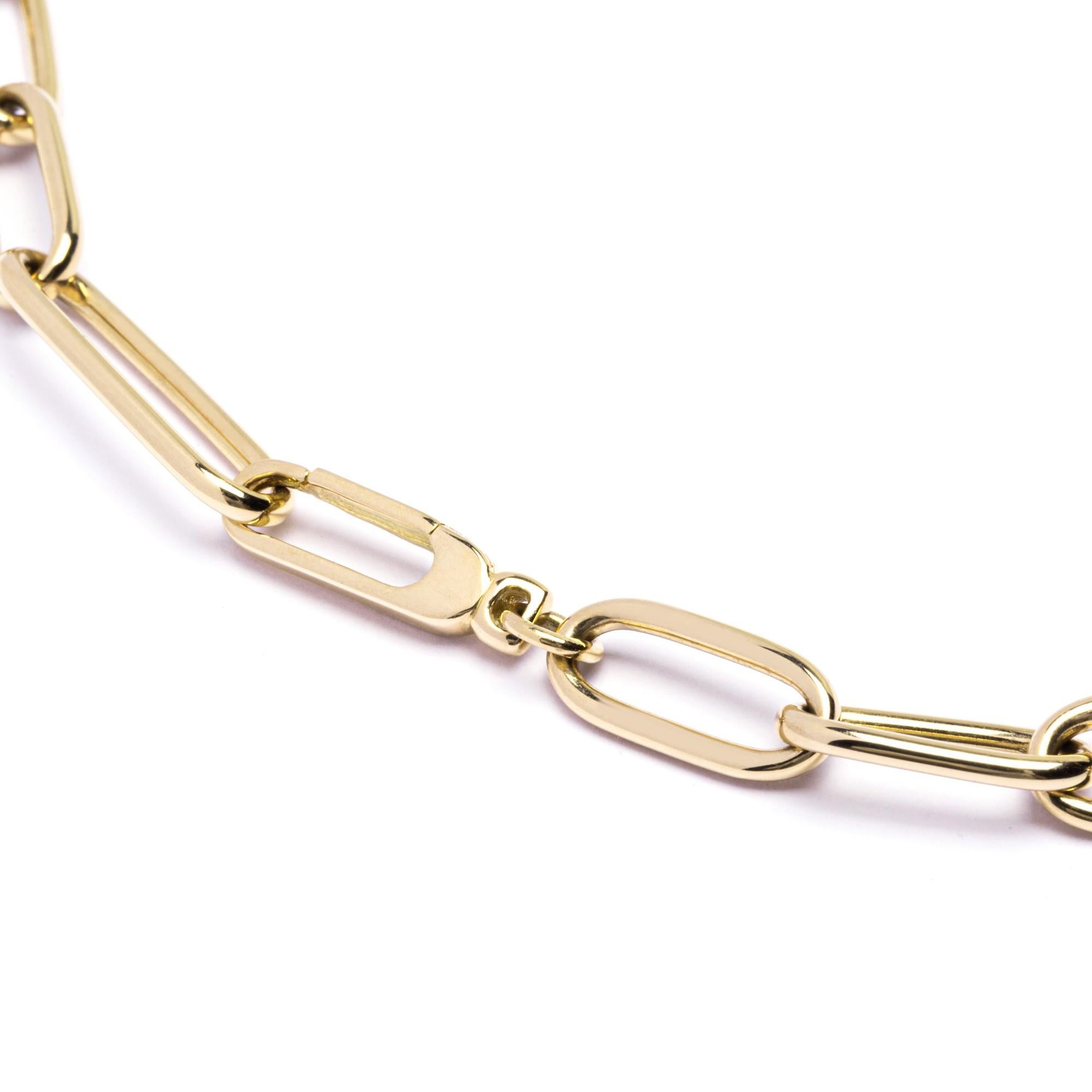 Alex Jona 18 Karat Gelbgold Gliederkette Halskette für Damen oder Herren im Angebot
