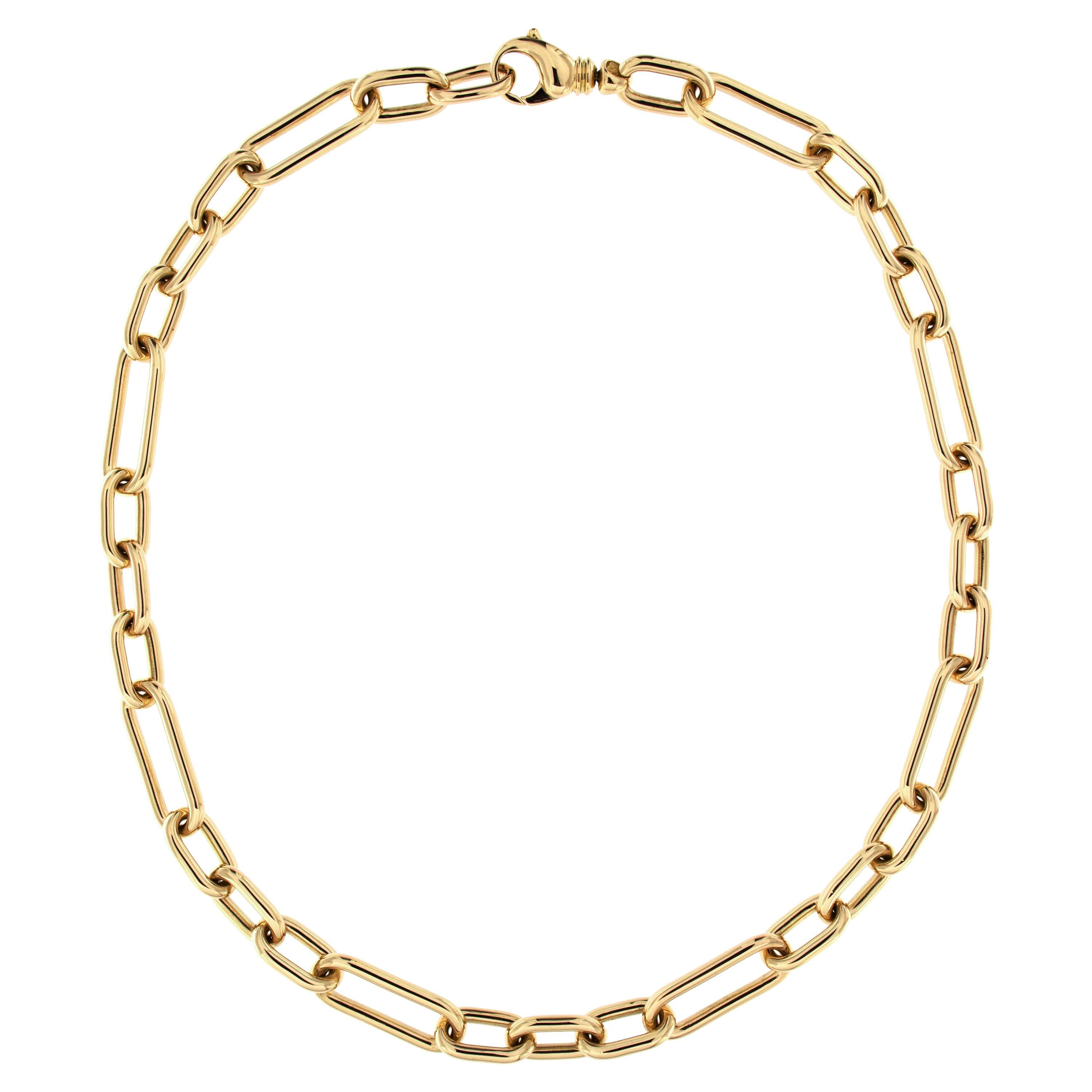 Alex Jona Collar de cadena de eslabones de oro amarillo de 18 quilates