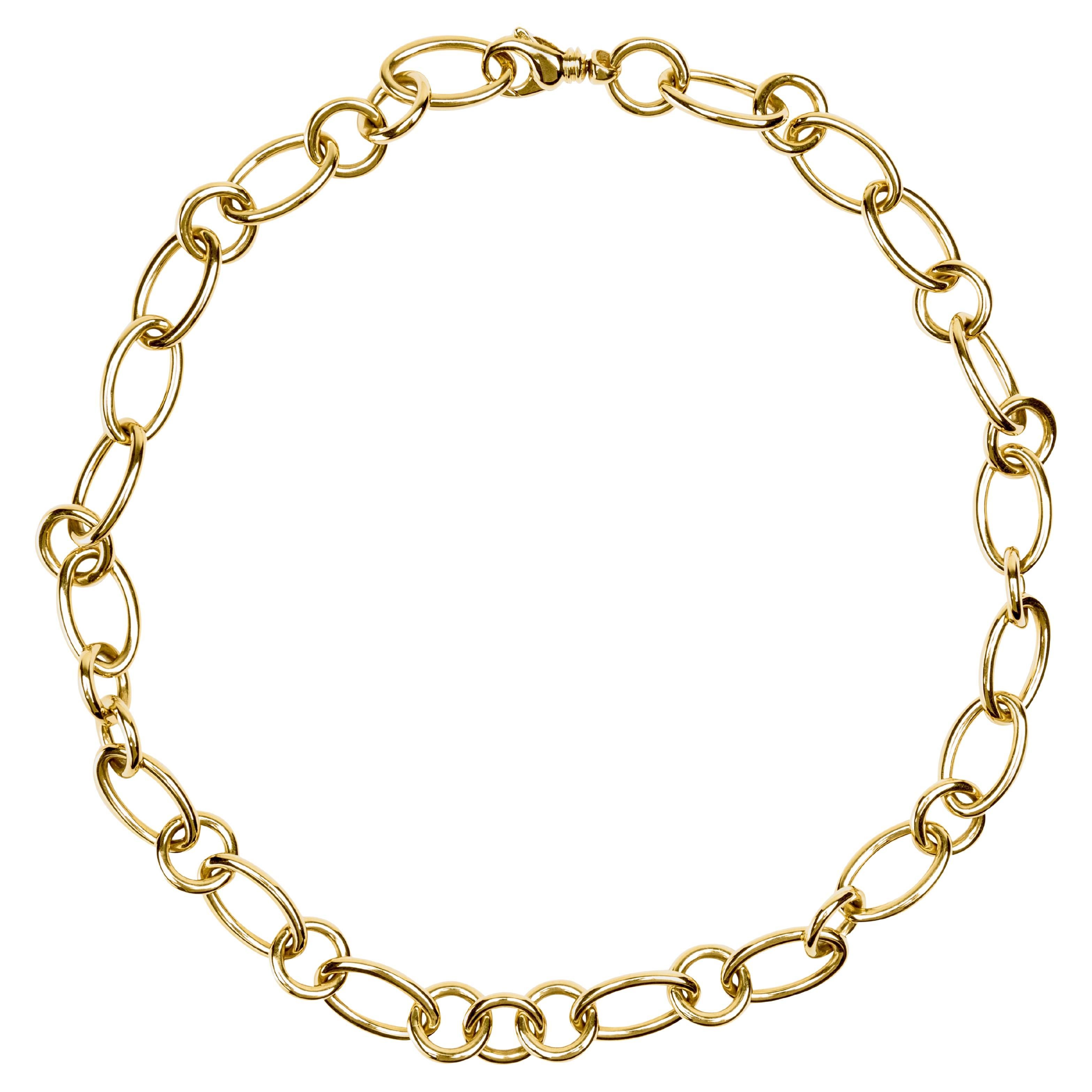 Alex Jona 18 Karat Yellow Gold Link Chain Necklace For Sale