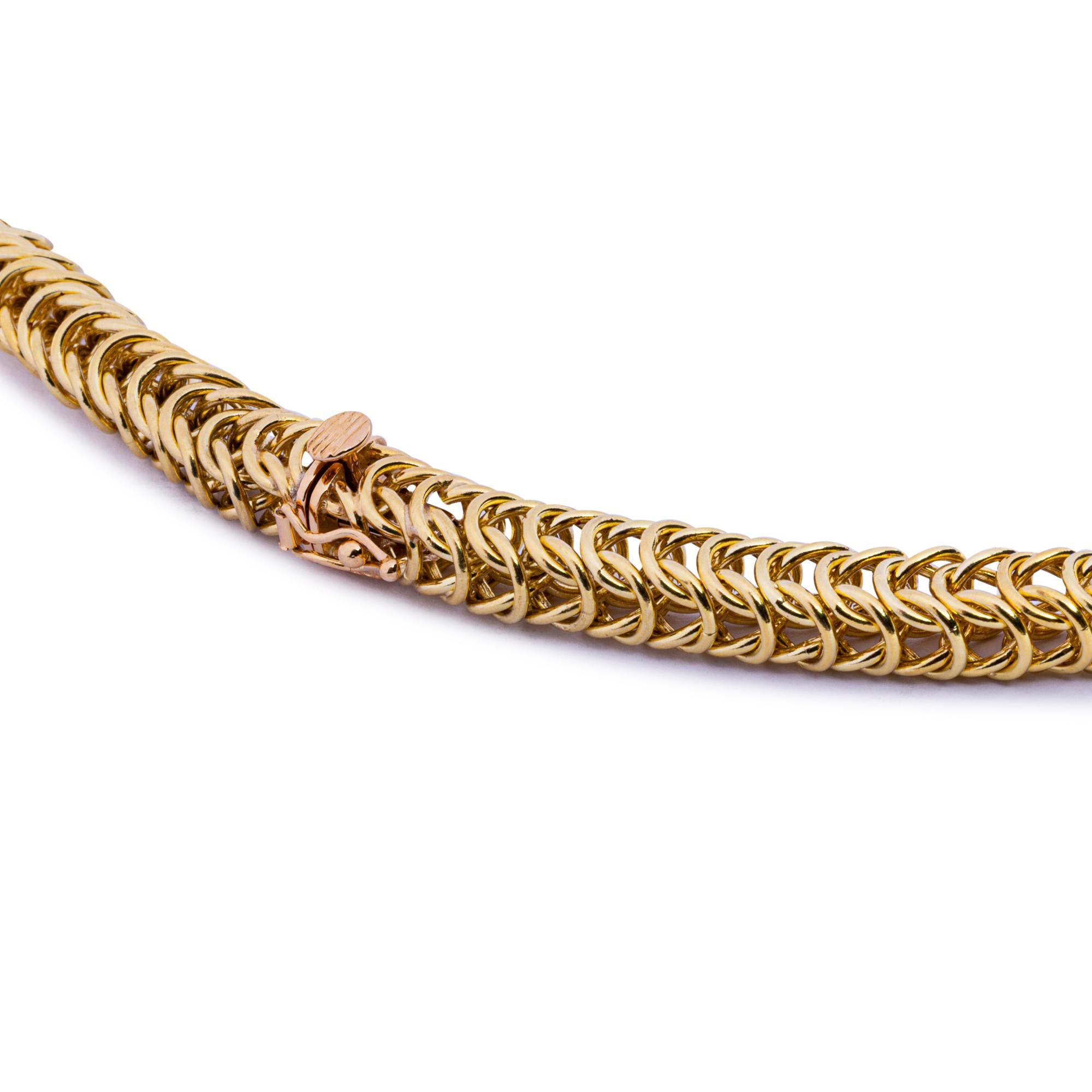 Alex Jona 18 Karat Yellow Gold Link Necklace In New Condition For Sale In Torino, IT
