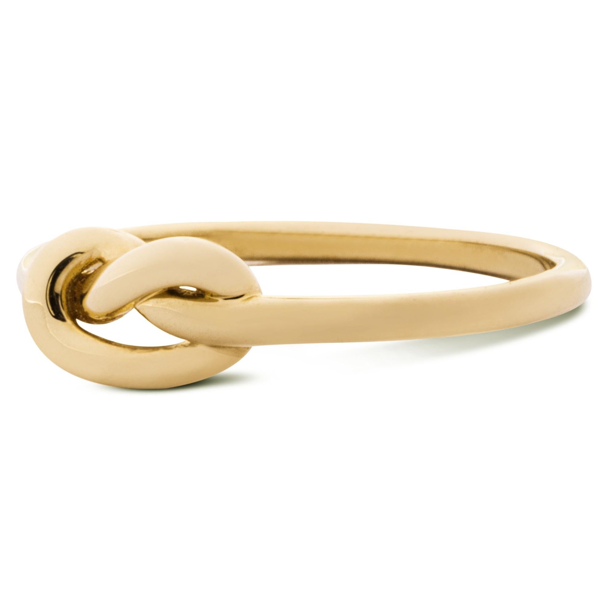 Women's Alex Jona 18 Karat Yellow Gold Little Love Knot Ring For Sale