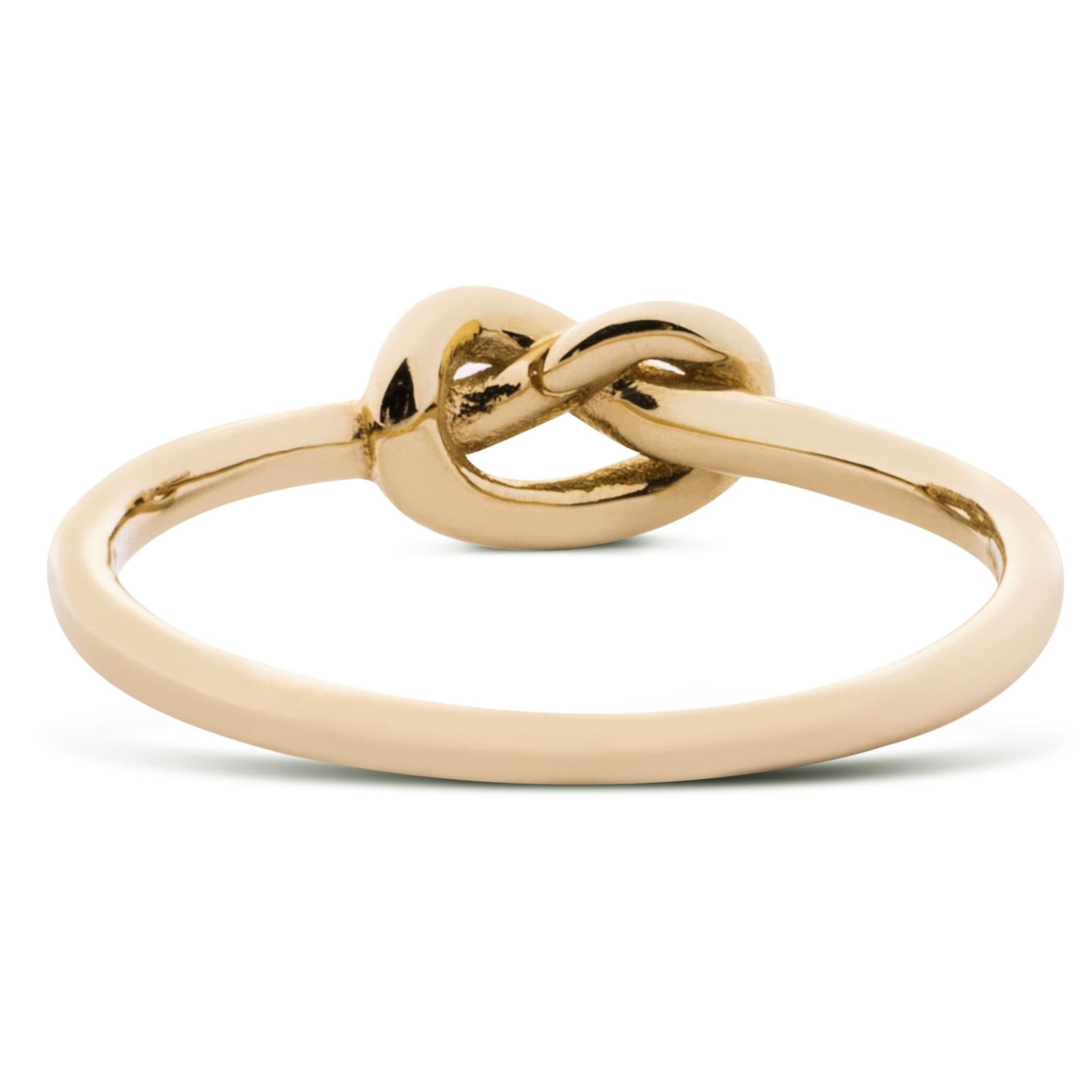 Alex Jona 18 Karat Yellow Gold Little Love Knot Ring For Sale 3
