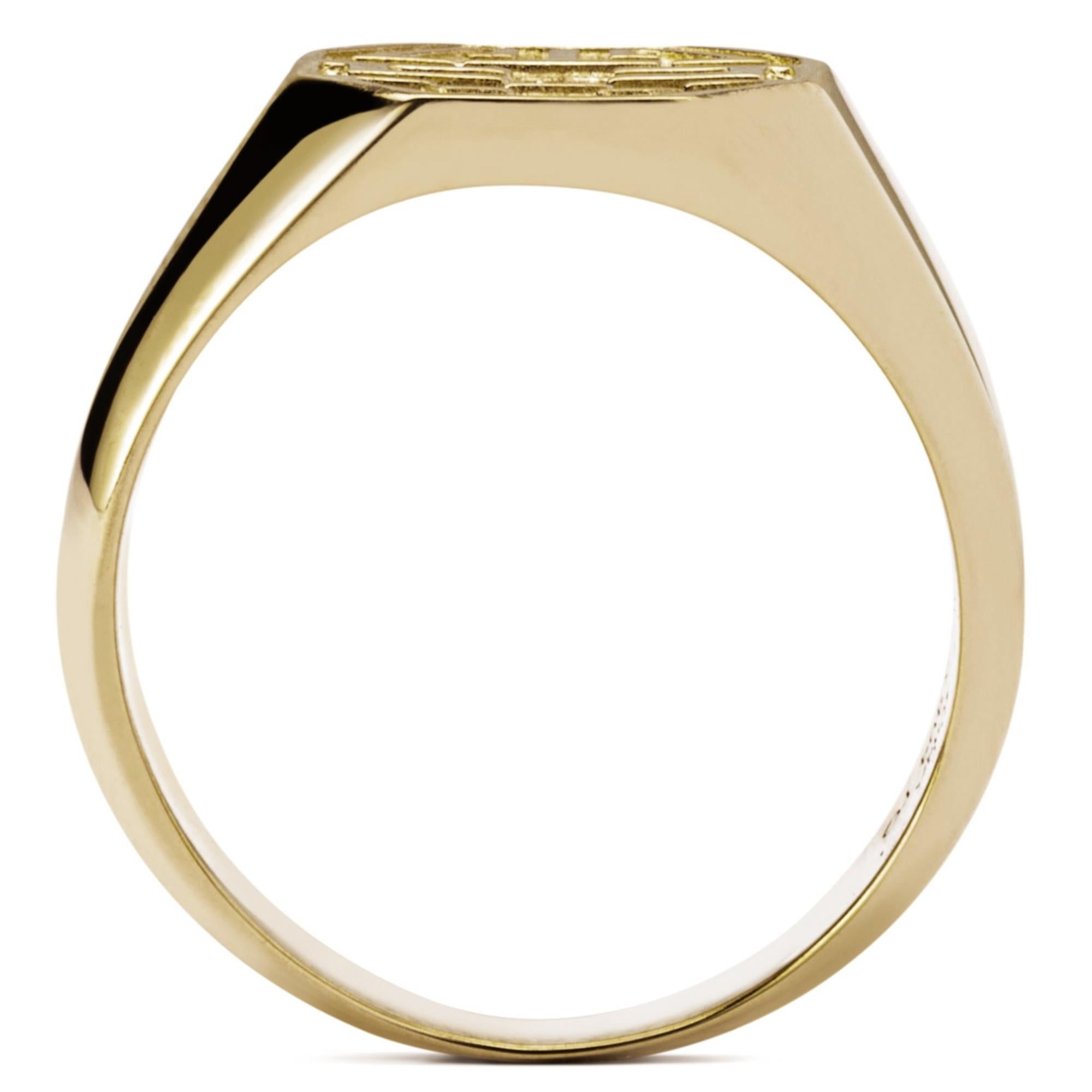 Alex Jona 18 Karat Yellow Gold Long and Happy Life Band Ring For Sale 1