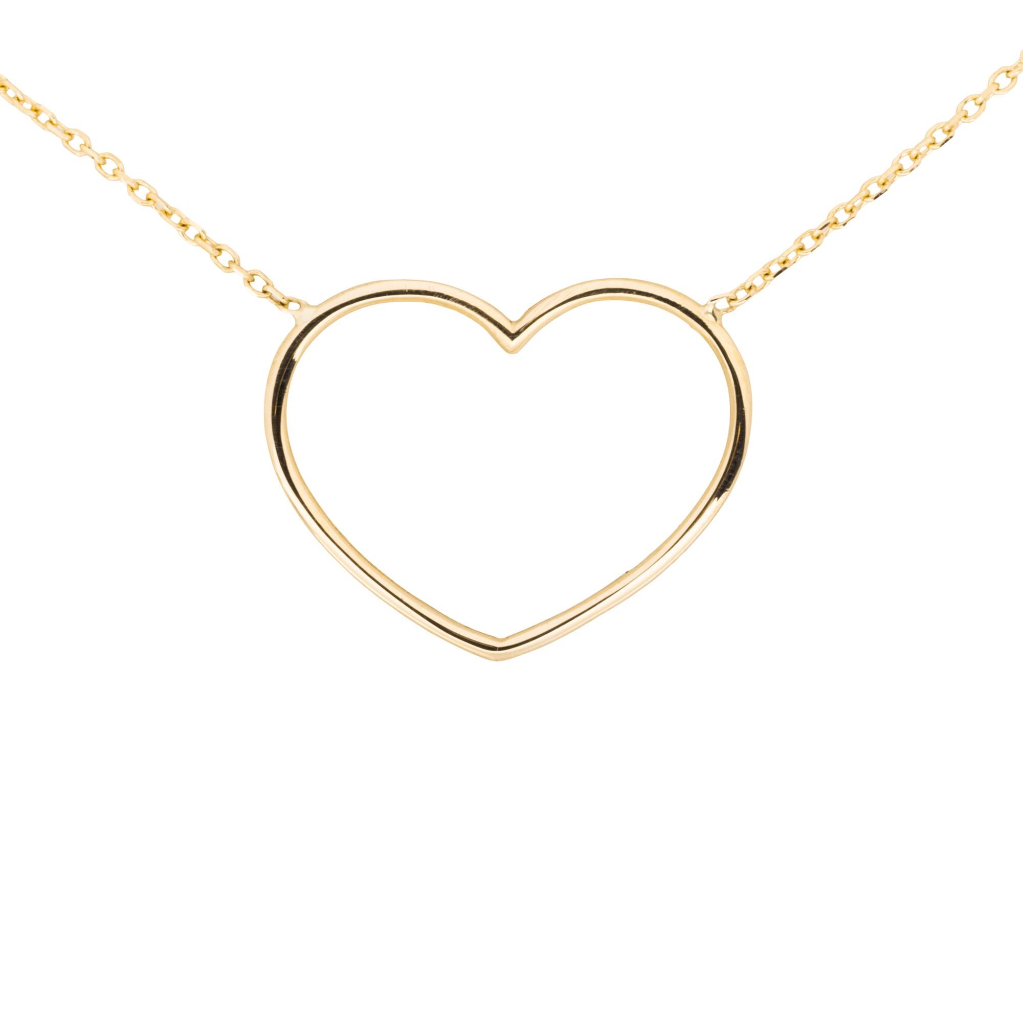 Alex Jona 18 Karat Yellow Gold Minimal Heart  Pendant Necklace In New Condition For Sale In Torino, IT