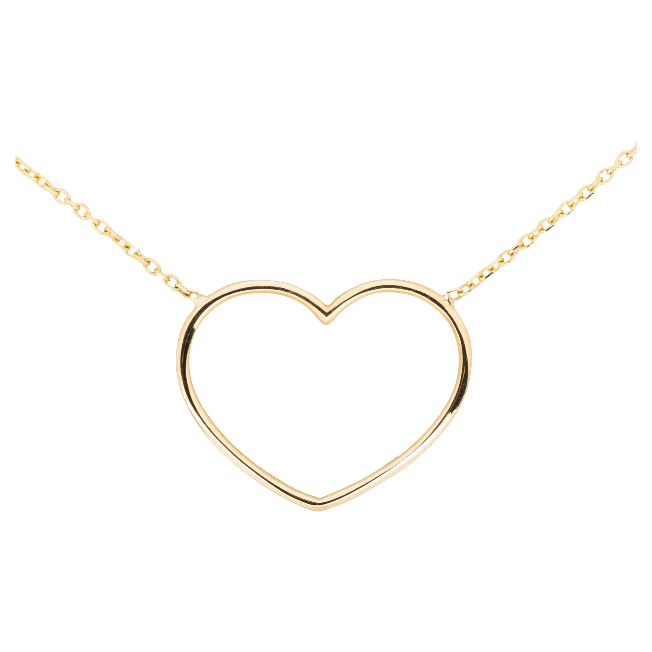 Alex Jona 18 Karat Yellow Gold Minimal Heart  Pendant Necklace For Sale