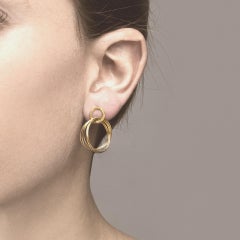 Alex Jona 18 Karat Yellow Gold Multi Hoop Pendant Earrings