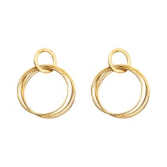 Antique Alex Jona 18 Karat Yellow Gold Multi Hoop Pendant Earrings