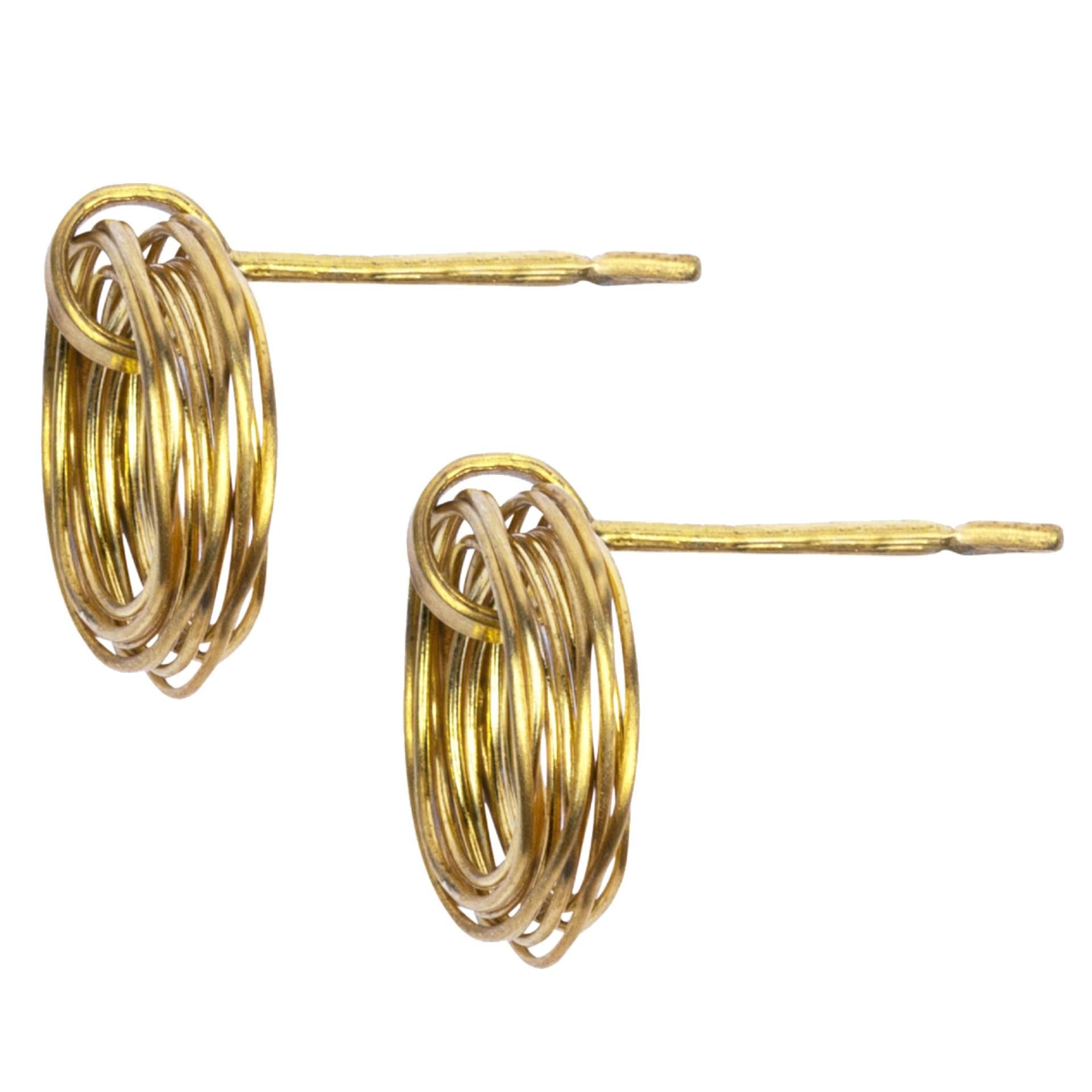 Contemporary Alex Jona 18 Karat Yellow Gold Multiple Circle Stud Earrings For Sale