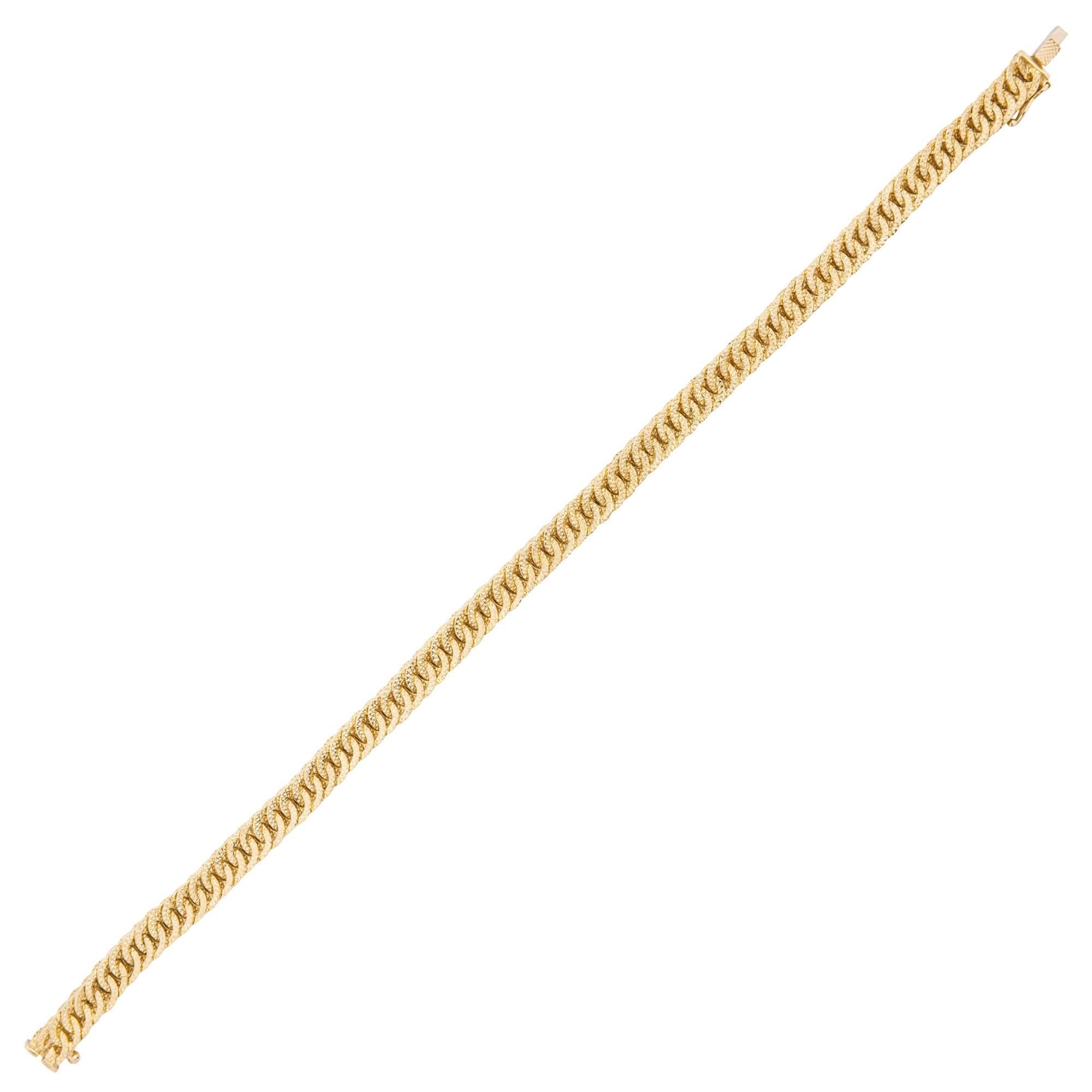 Women's Alex Jona 18 Karat Yellow Gold Multiple Disk Link Bracelet For Sale