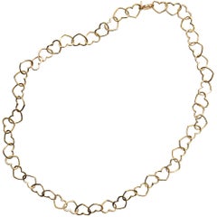 Alex Jona 18 Karat Yellow Gold Multiple Heart Link Chain Necklace