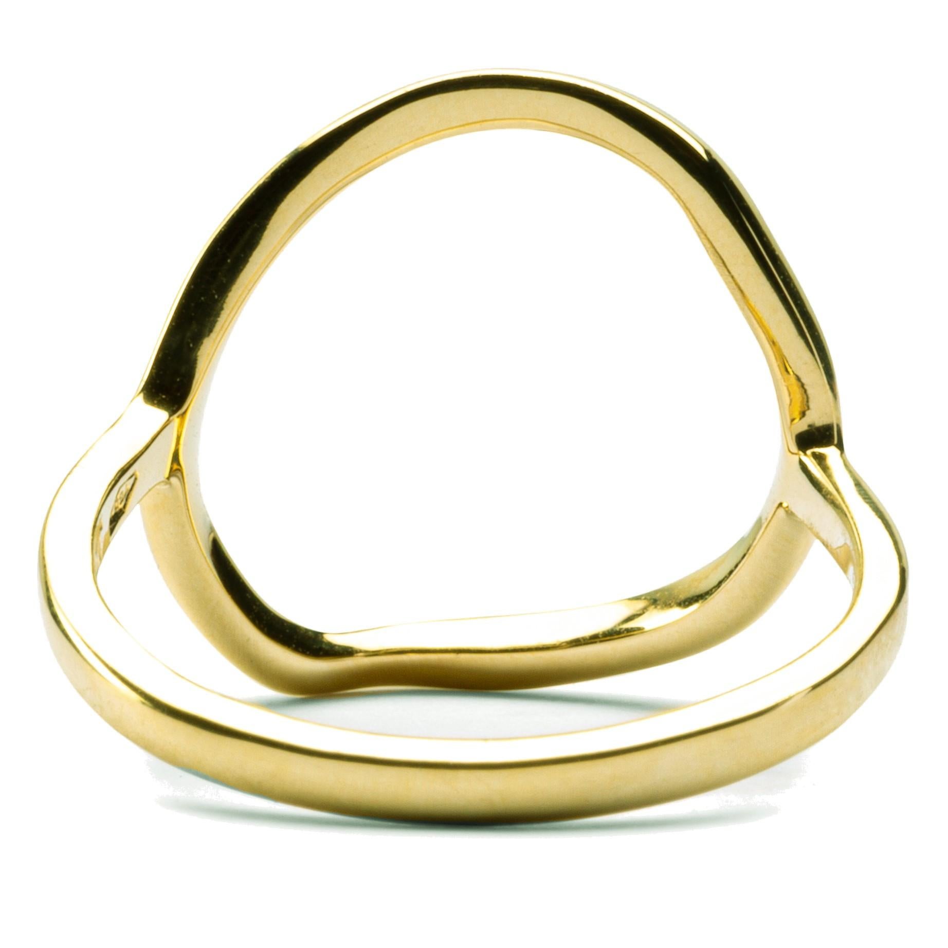 Alex Jona 18 Karat Yellow Gold Open Circle Hoop Ring For Sale 1