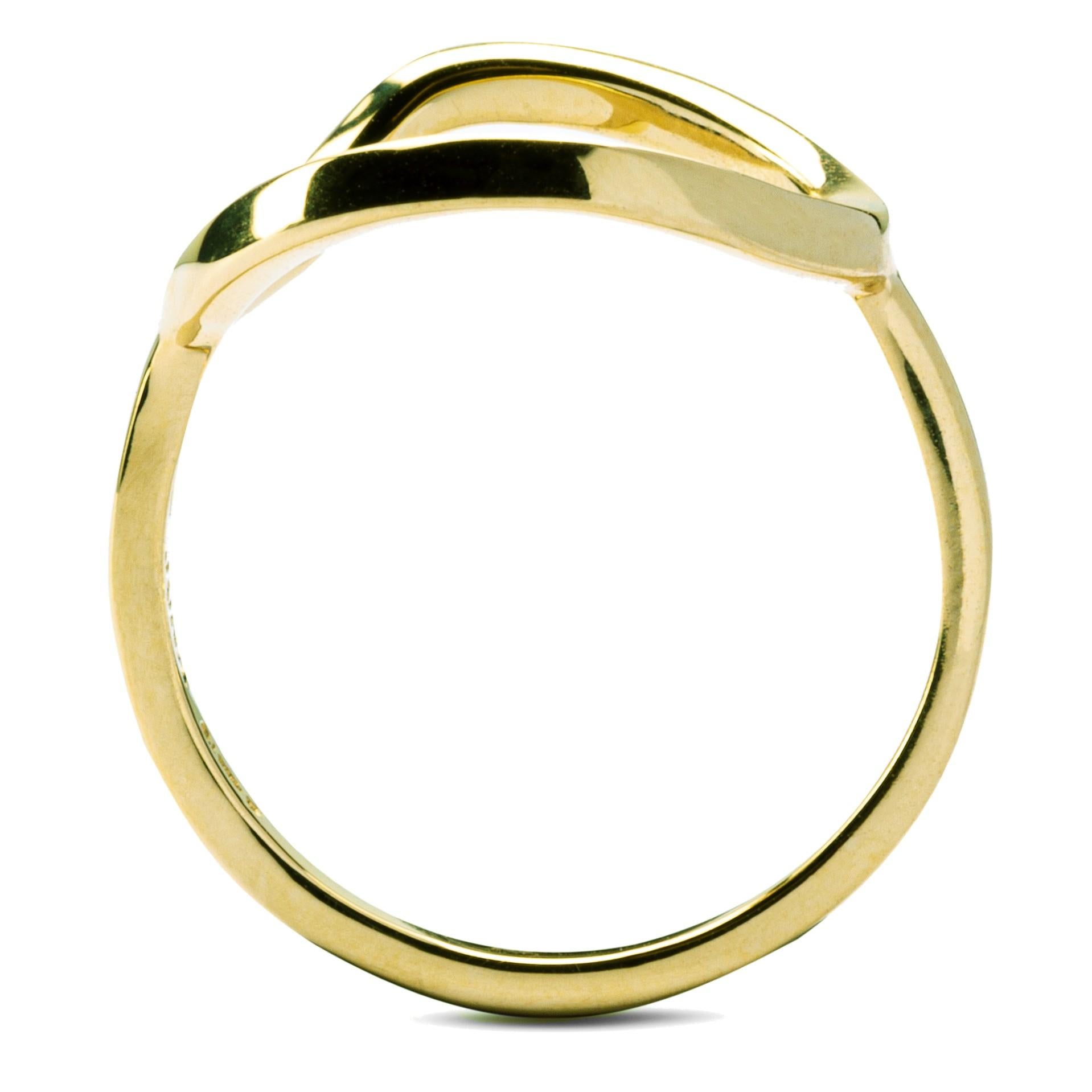 Alex Jona 18 Karat Yellow Gold Open Circle Hoop Ring In New Condition In Torino, IT