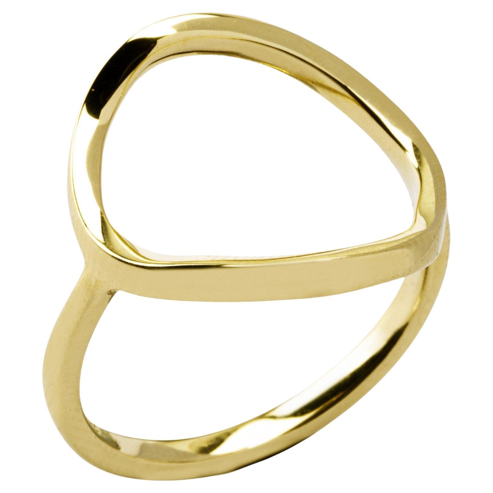 Alex Jona 18 Karat Yellow Gold Open Circle Hoop Ring
